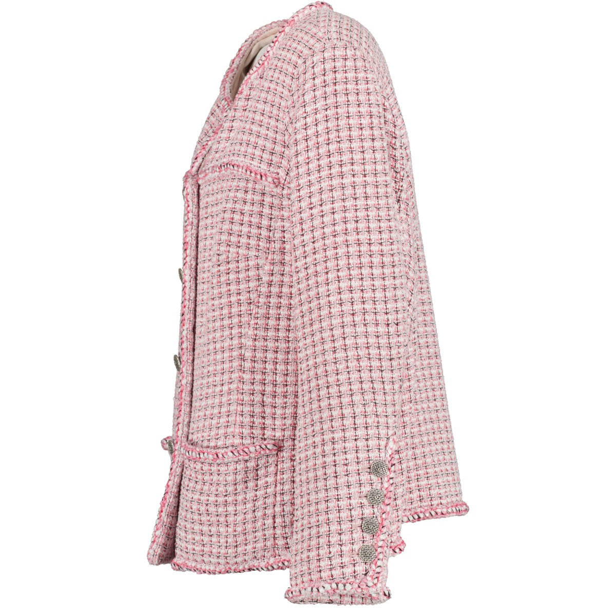 shop authentic second hand luxury designer Chanel Pink Double Breasted Tweed Jacket at Labellov