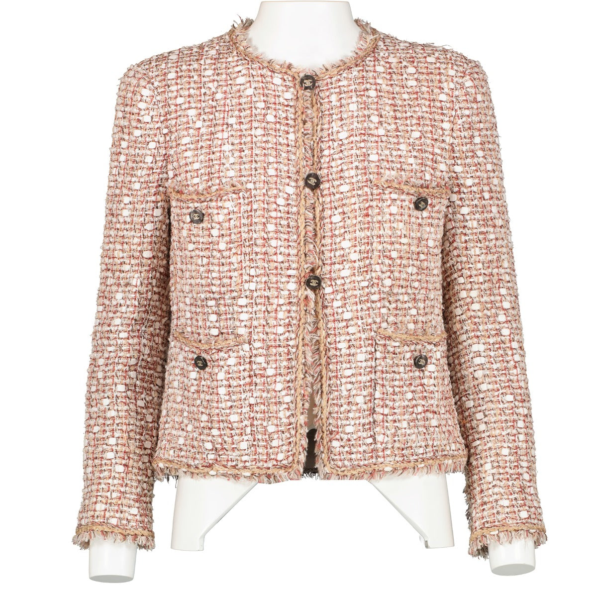 Chanel Spring 2006 Tweed Fringed Metallic Classic Jacket