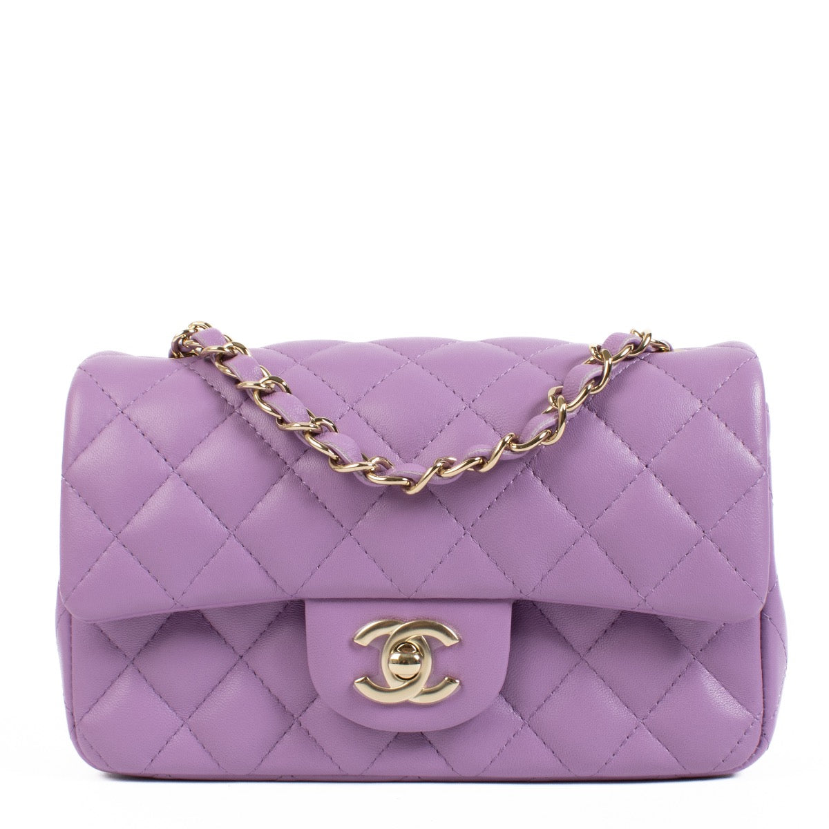 Shop 100% authentic second hand Chanel 22S Purple Lambskin Mini Classic Flap Bag on Labellov.com