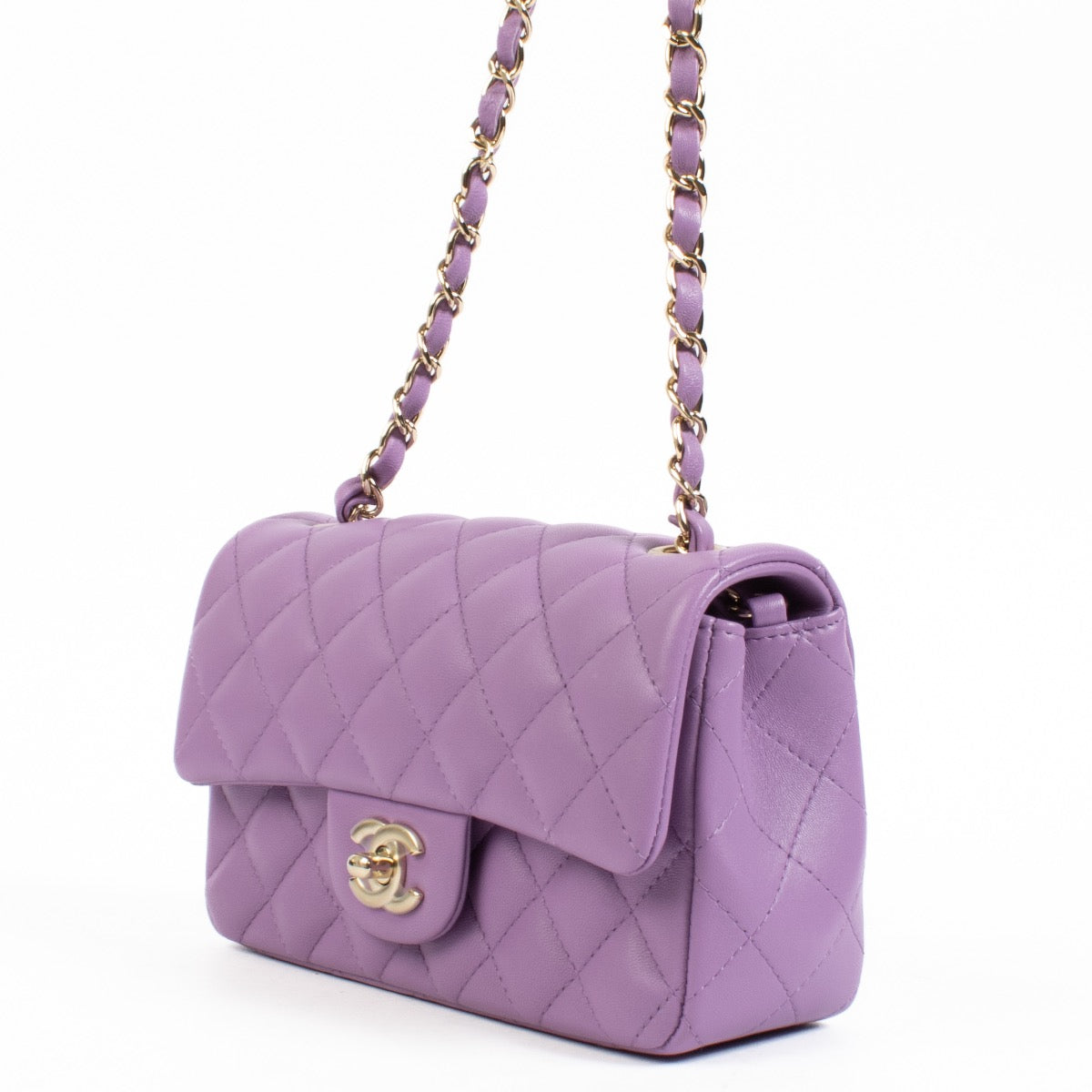 Shop 100% authentic second hand Chanel 22S Purple Lambskin Mini Classic Flap Bag on Labellov.com