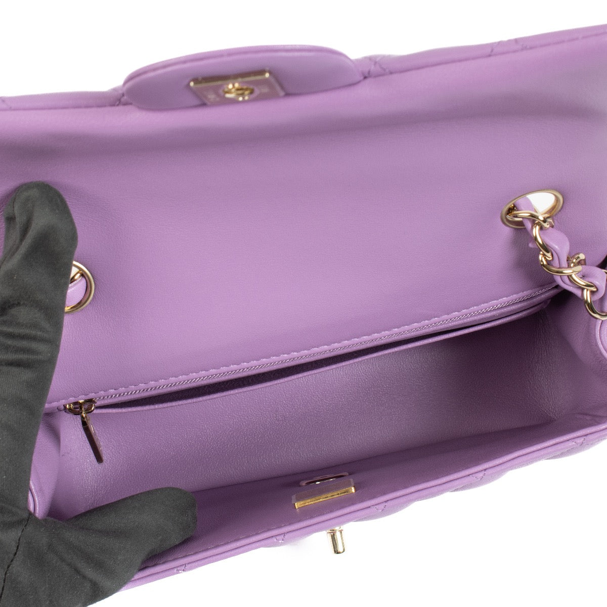 Shop 100% authentic second hand Chanel 22S Purple Lambskin Mini Classic Flap Bag on Labellov.com