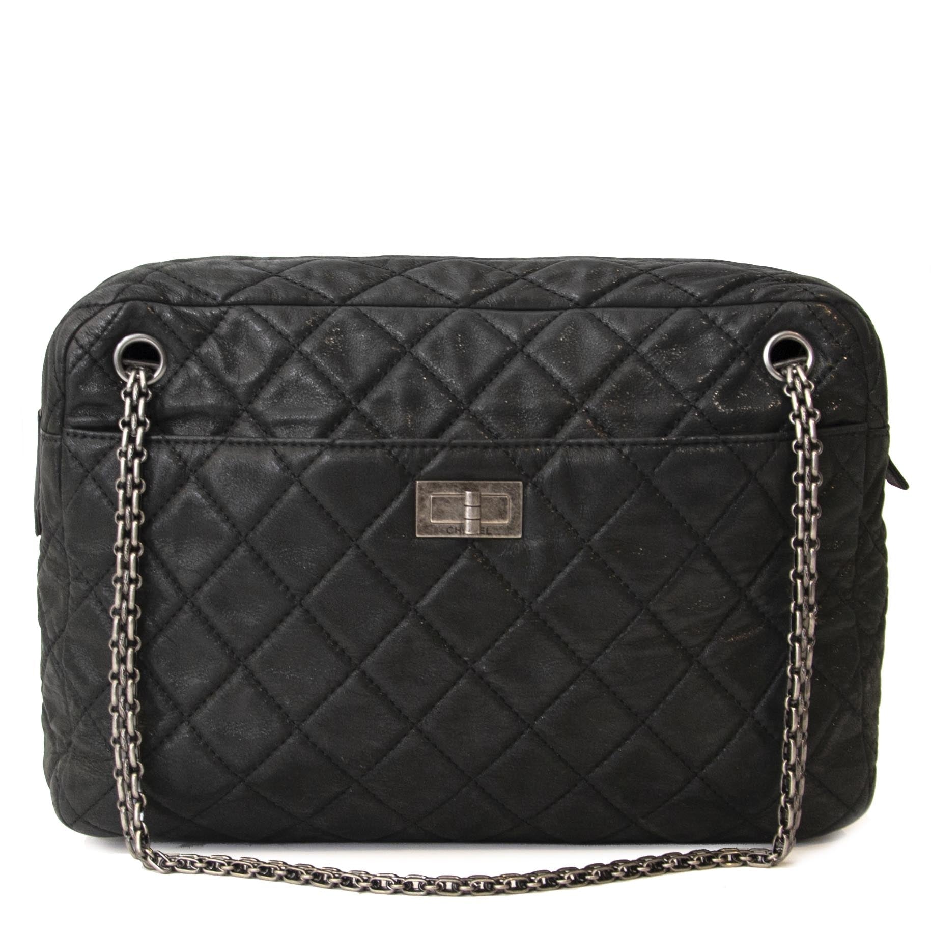 Authentic second-hand vintage Chanel Reissue Black Camera Bag at online webshop LabelLOV