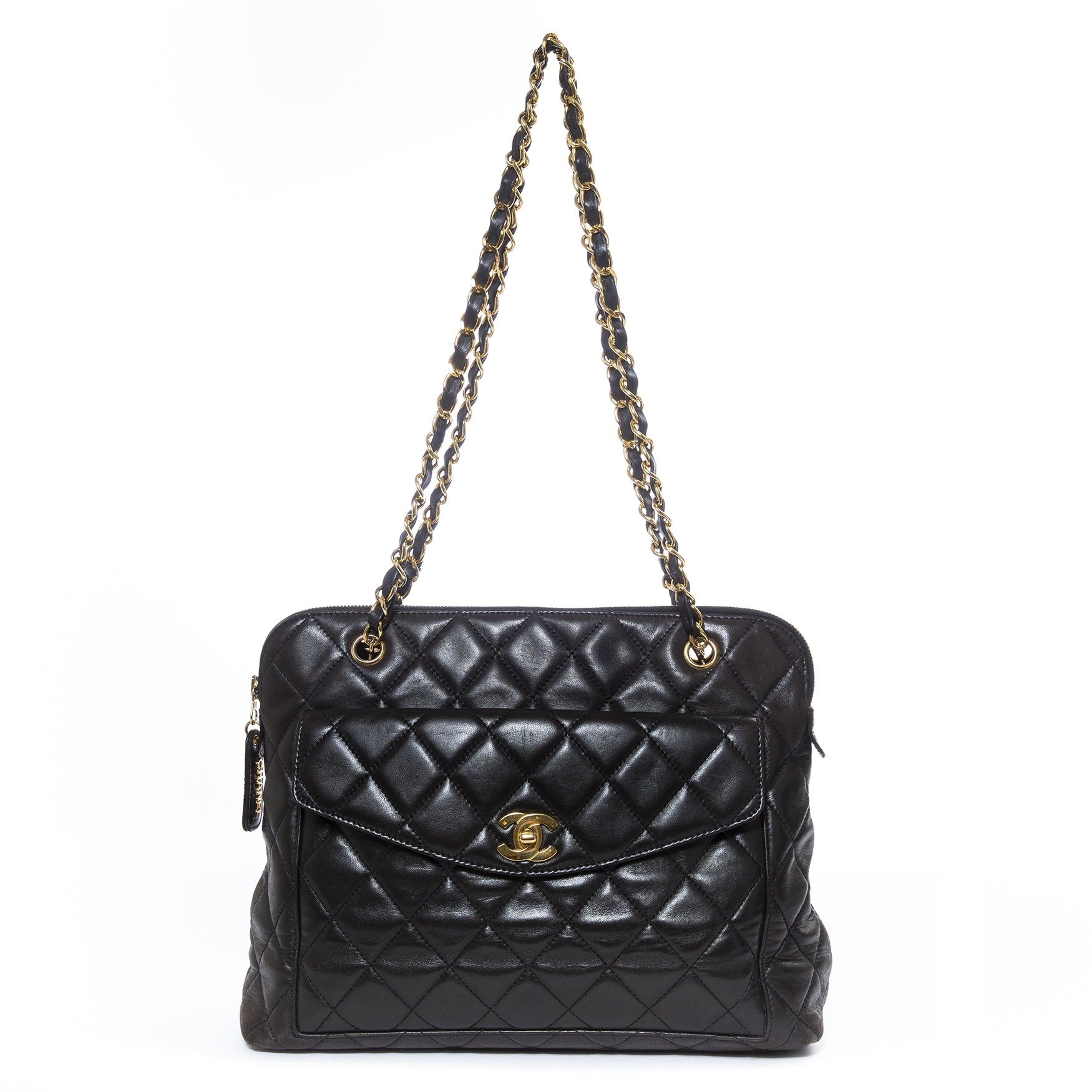 Chanel Black Leather Bowling Shoulder Bag kopen en verkopen