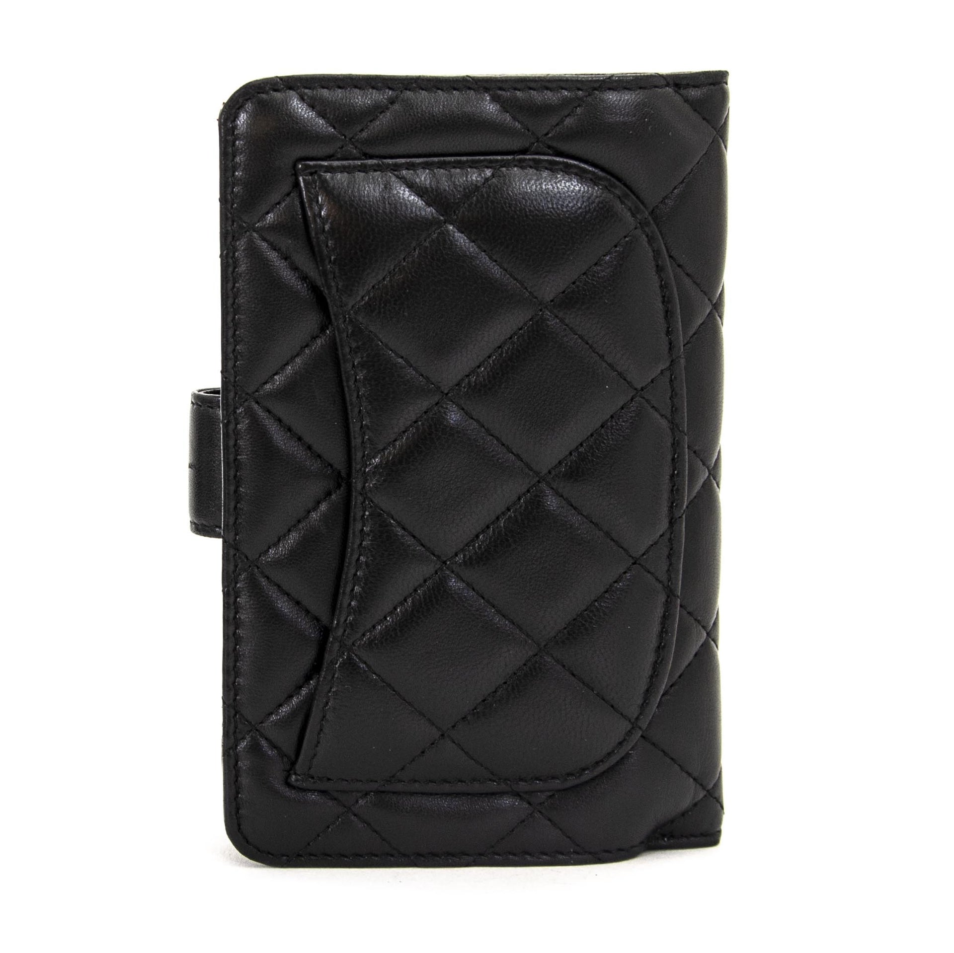 Chanel Black Leather Quilted Wallet now for sale at labellov vintage fashion webshop belgium