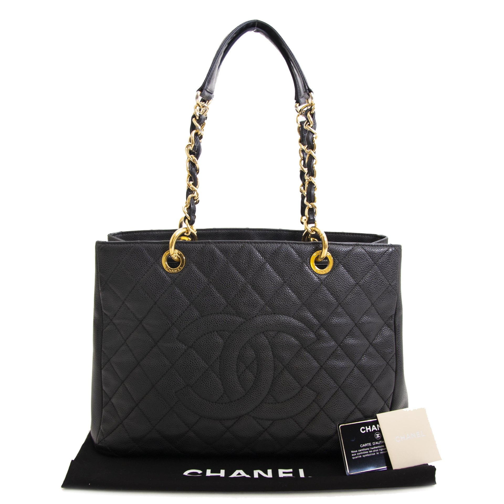 koop veilig onlien tegen de beste prijs Chanel Black Caviar GST Tote