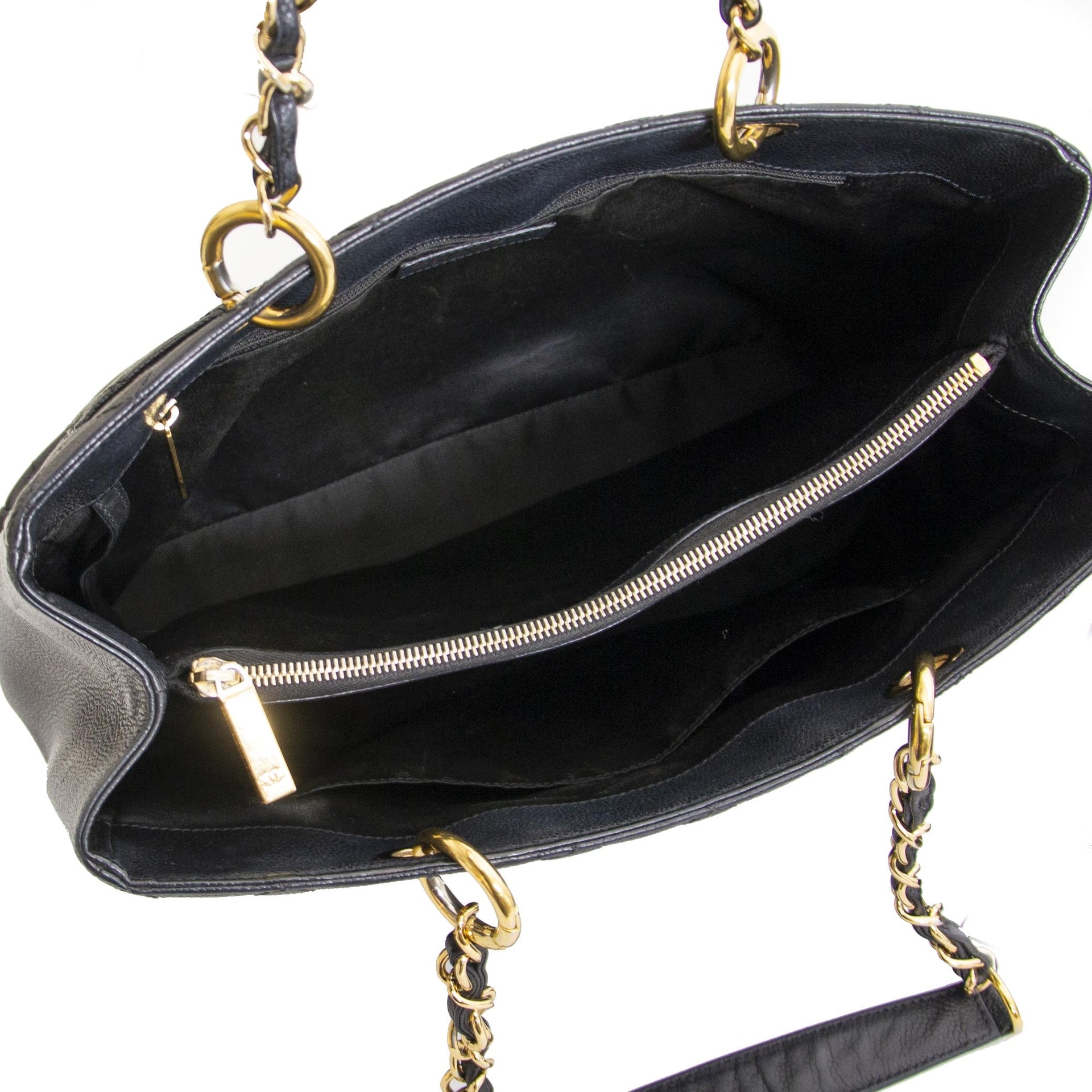 koop online tegen de beste prijs koop veilig onlien tegen de beste prijs Chanel Black Caviar GST Tote