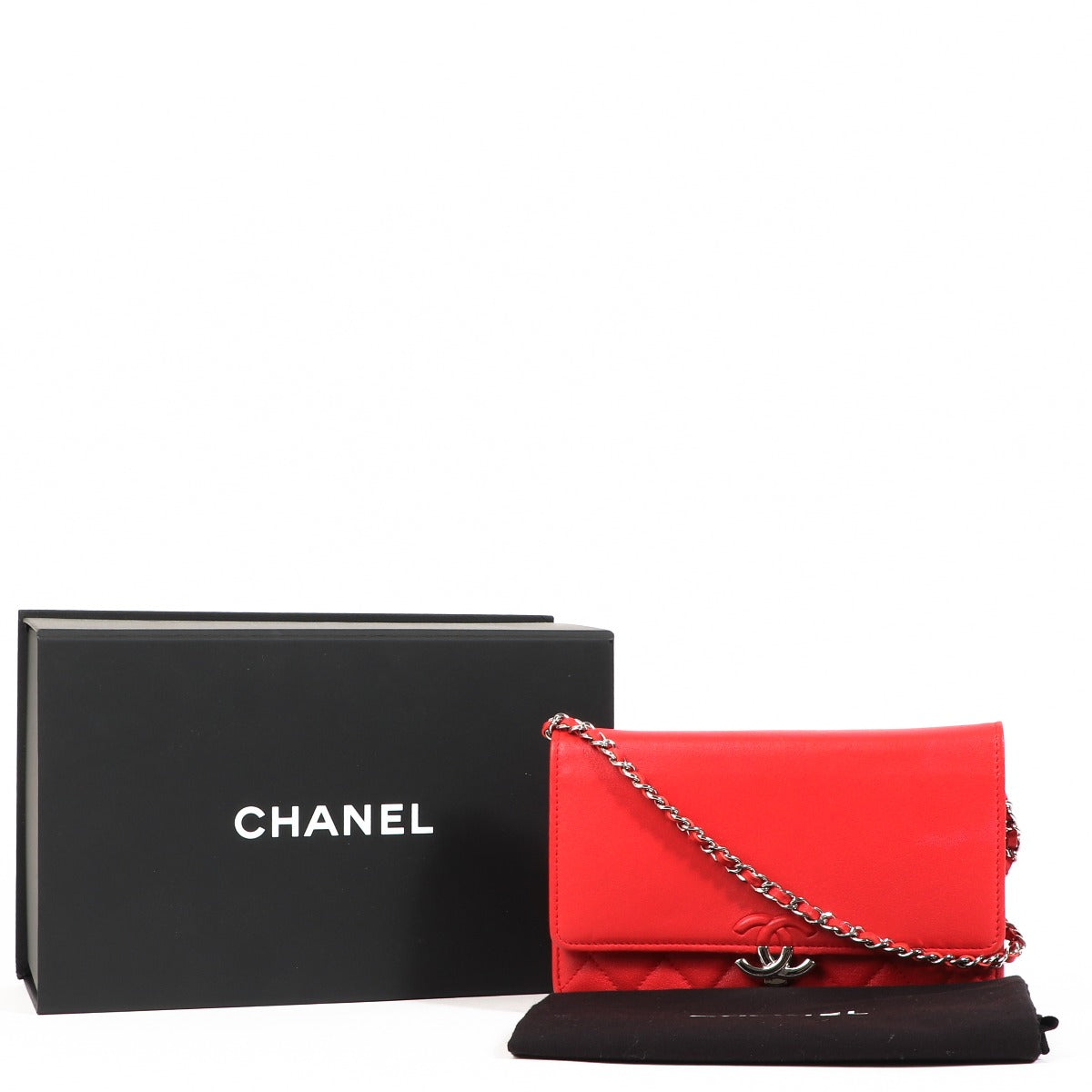 Chanel Red Urban Companion Wallet On Chain