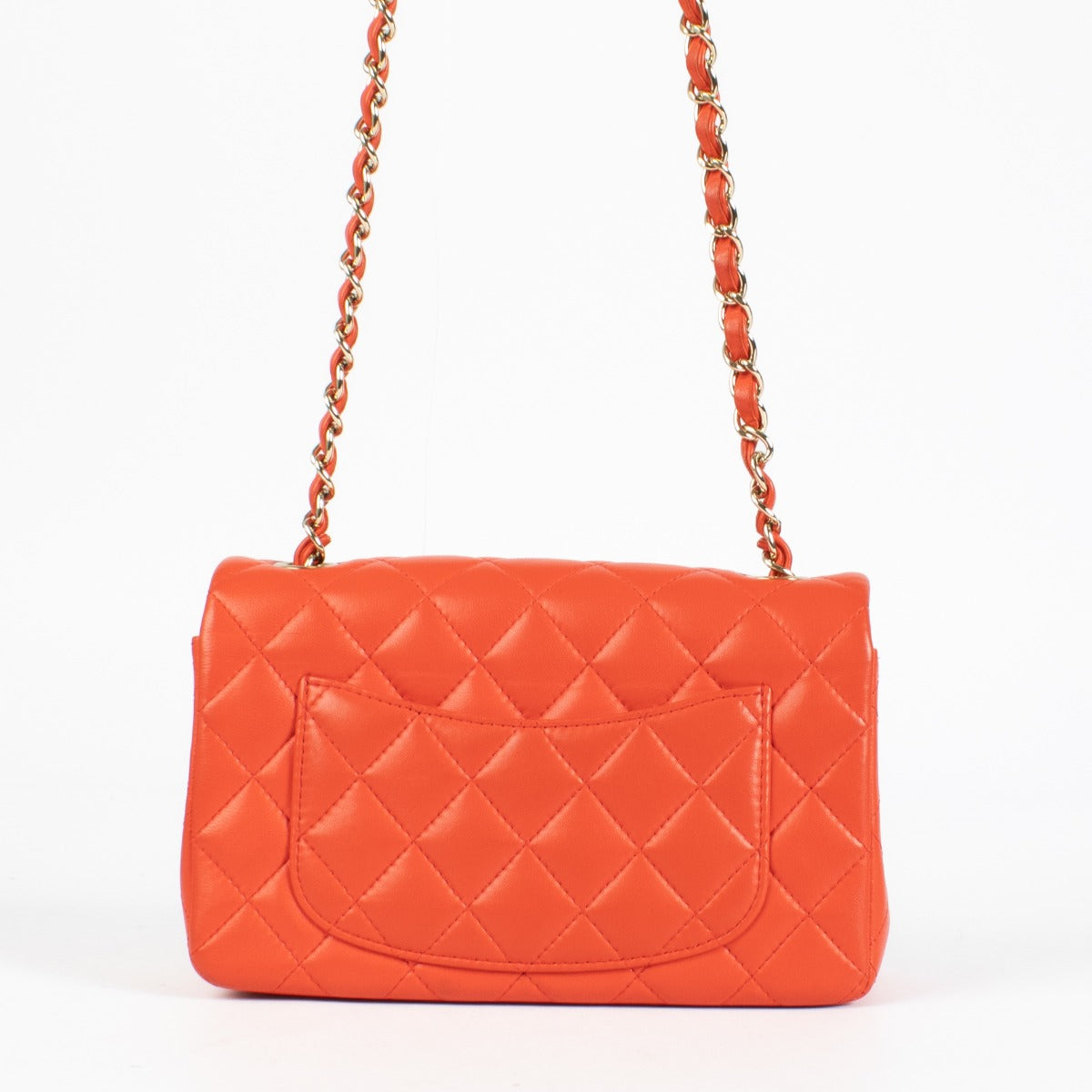 Authentic pre-loved Chanel Mini Rectangular Red Lambskin GHW on Labellov.com