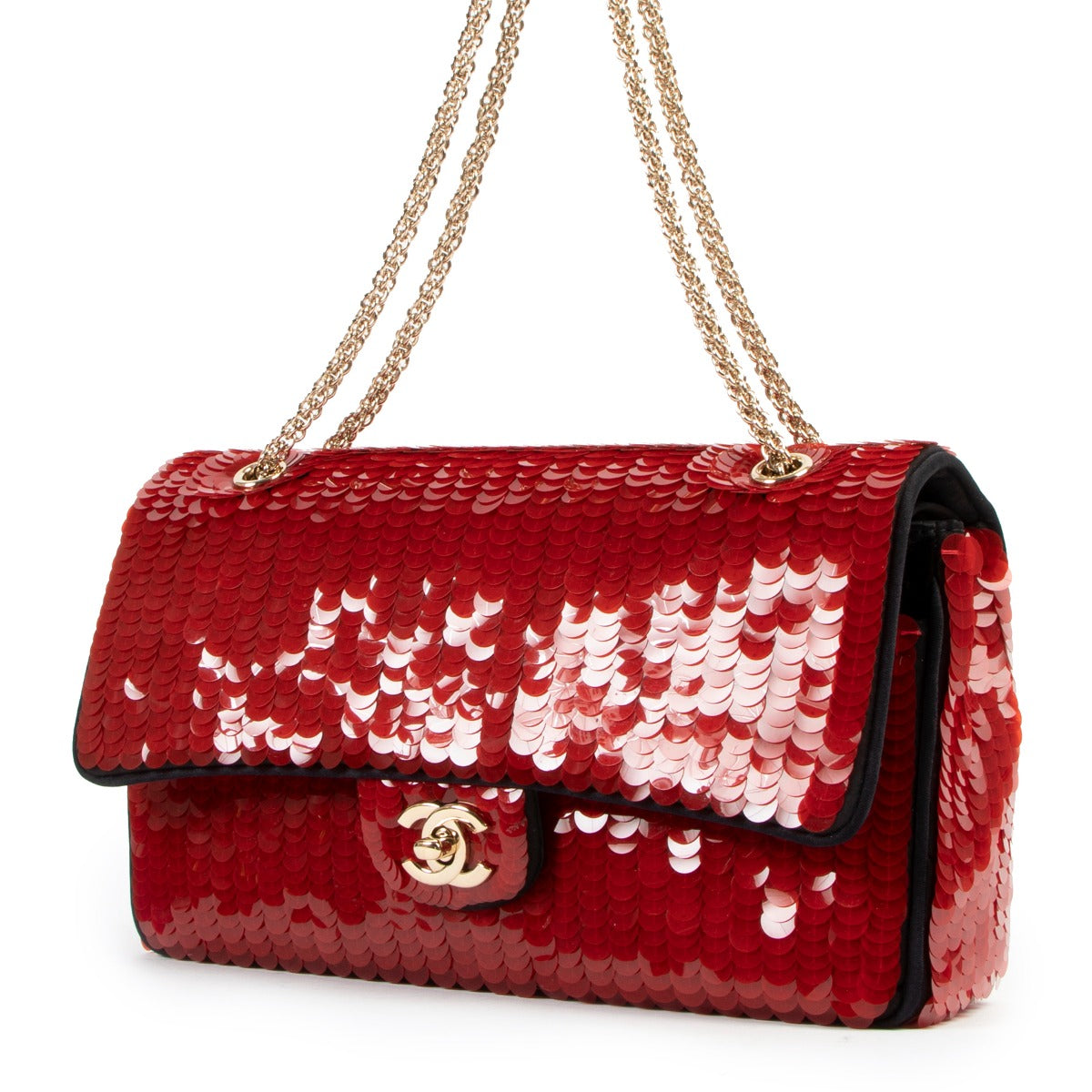 Chanel Pre-Fall 2010 Red Sequin Paris-Shanghai Medium Classic Flap Bag