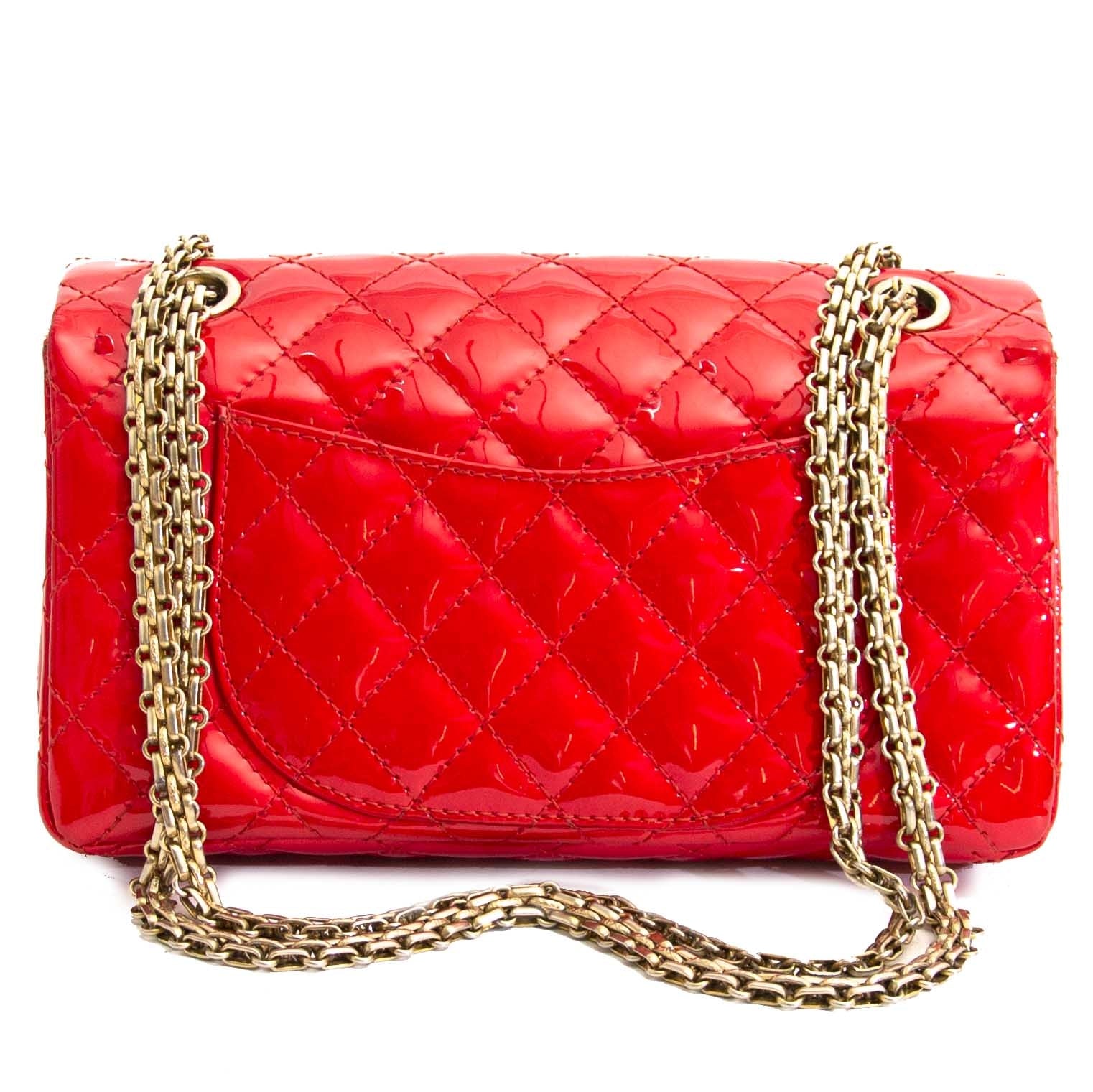 shop your designer bag online at the best price Chanel Patent Red Quilted Accordion Reissue 2.55 Flap Bag
