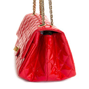 shop safe online secondhand Chanel Patent Red Quilted Accordion Reissue 2.55 Flap Bag