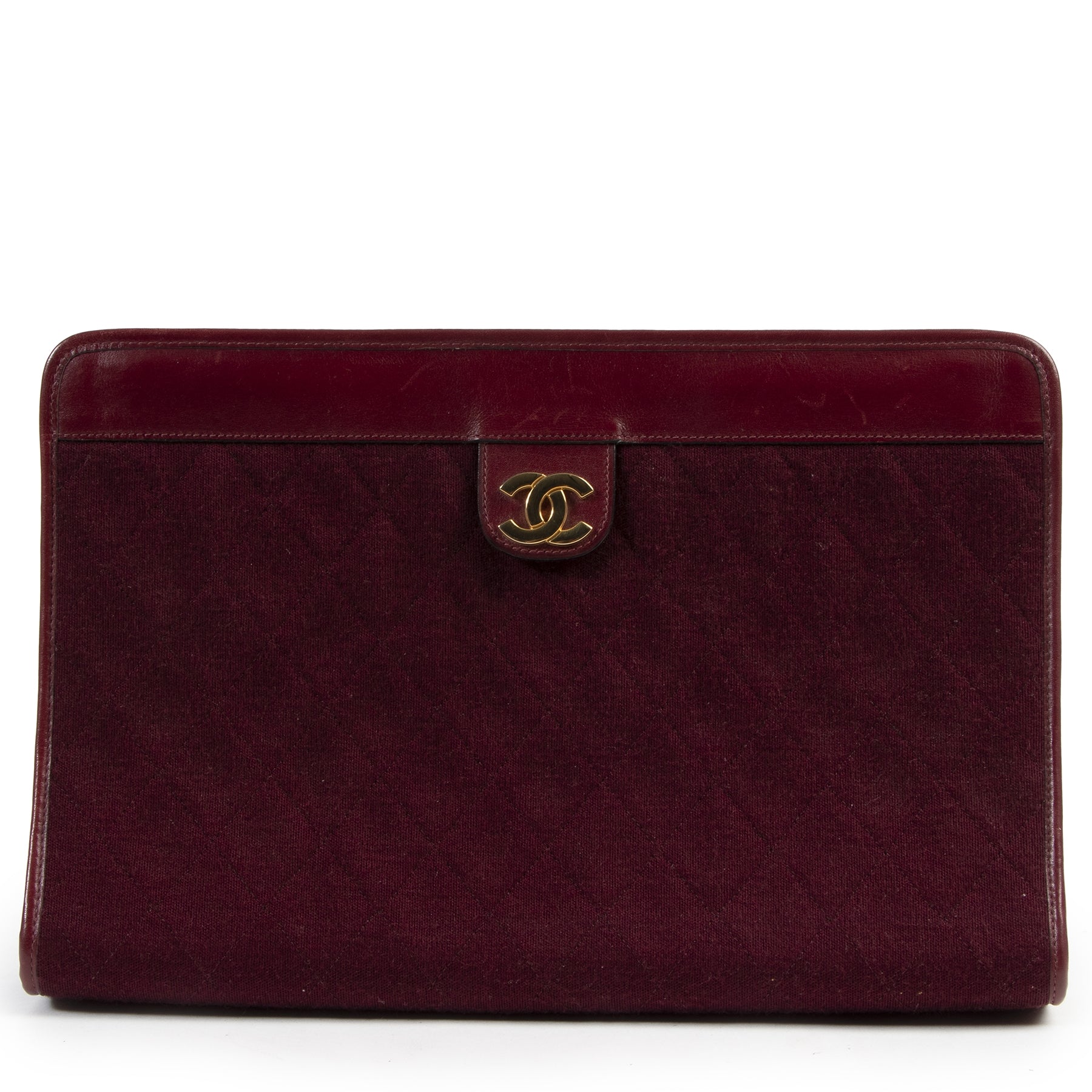 Chanel Bordeaux Matelasse CC Clutch
