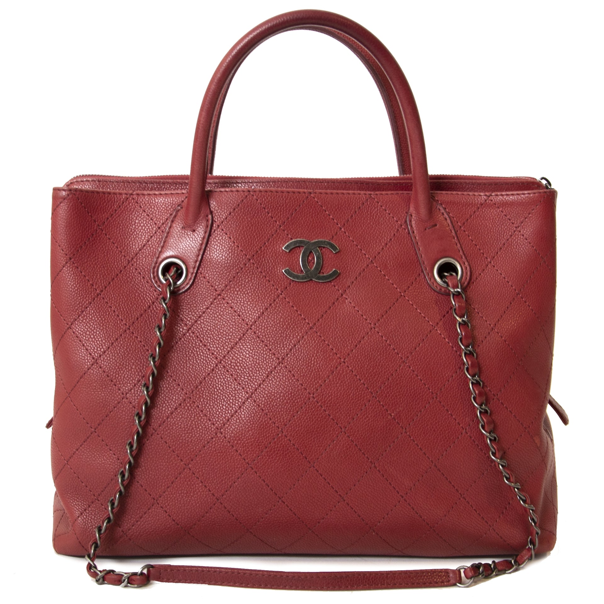 Chanel Grained Vegetal Calfskin Shopping Tote now online at labellov.com for the best price