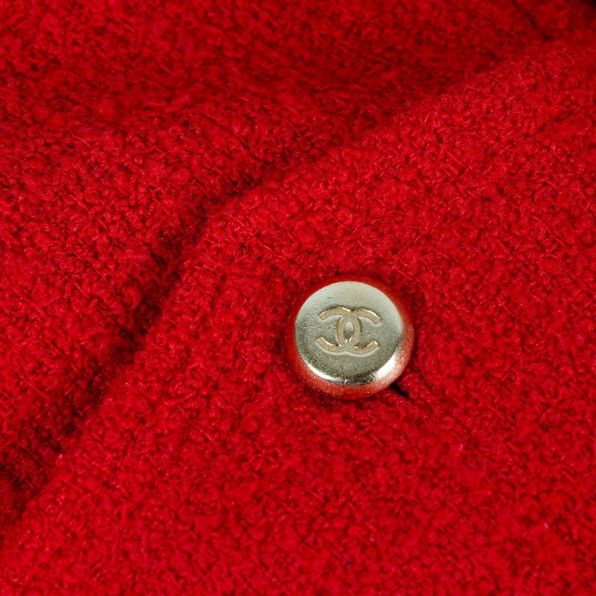 Chanel Herfst 1996 Rood Tweed Jasje