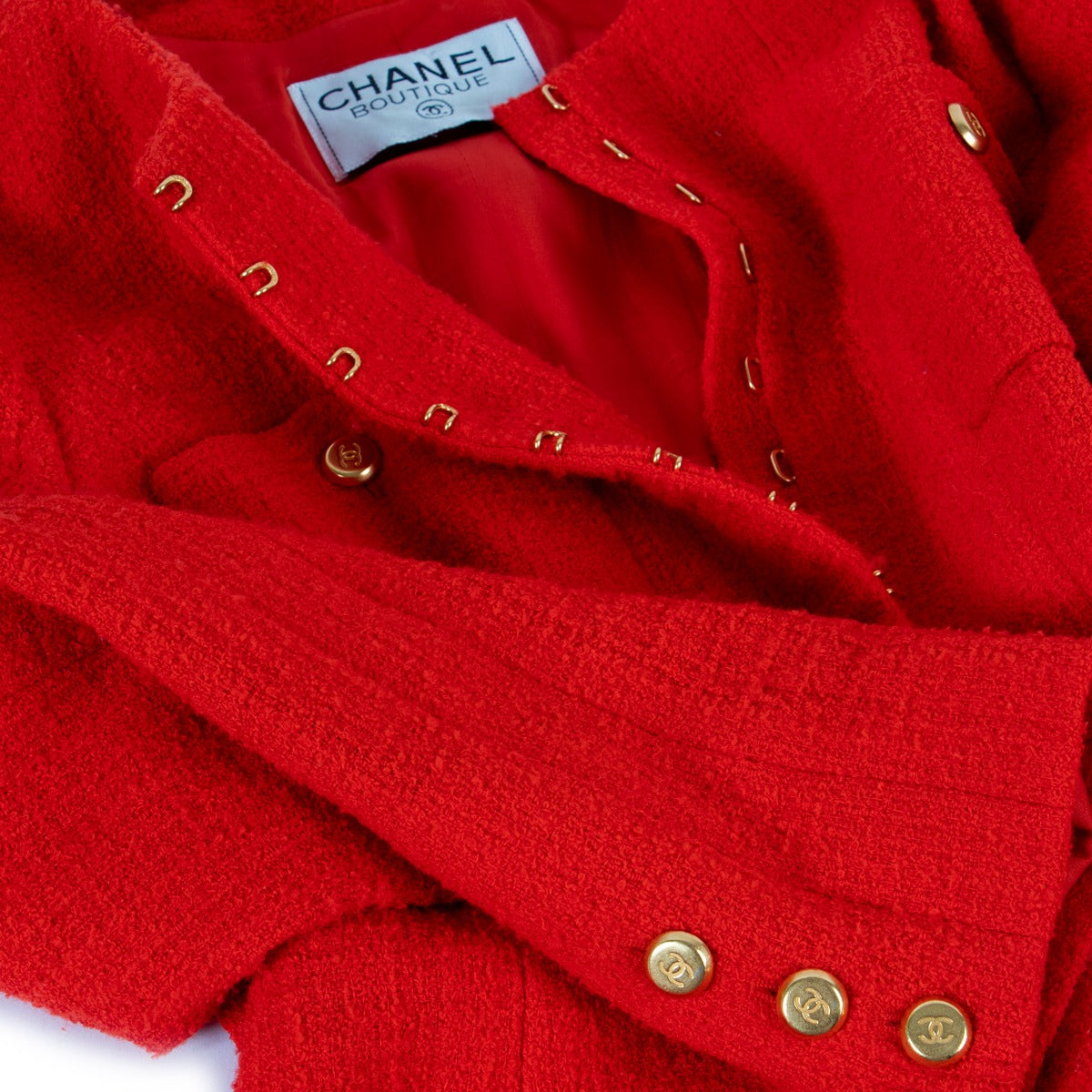 Chanel Fall 1996 Red Tweed Jacket