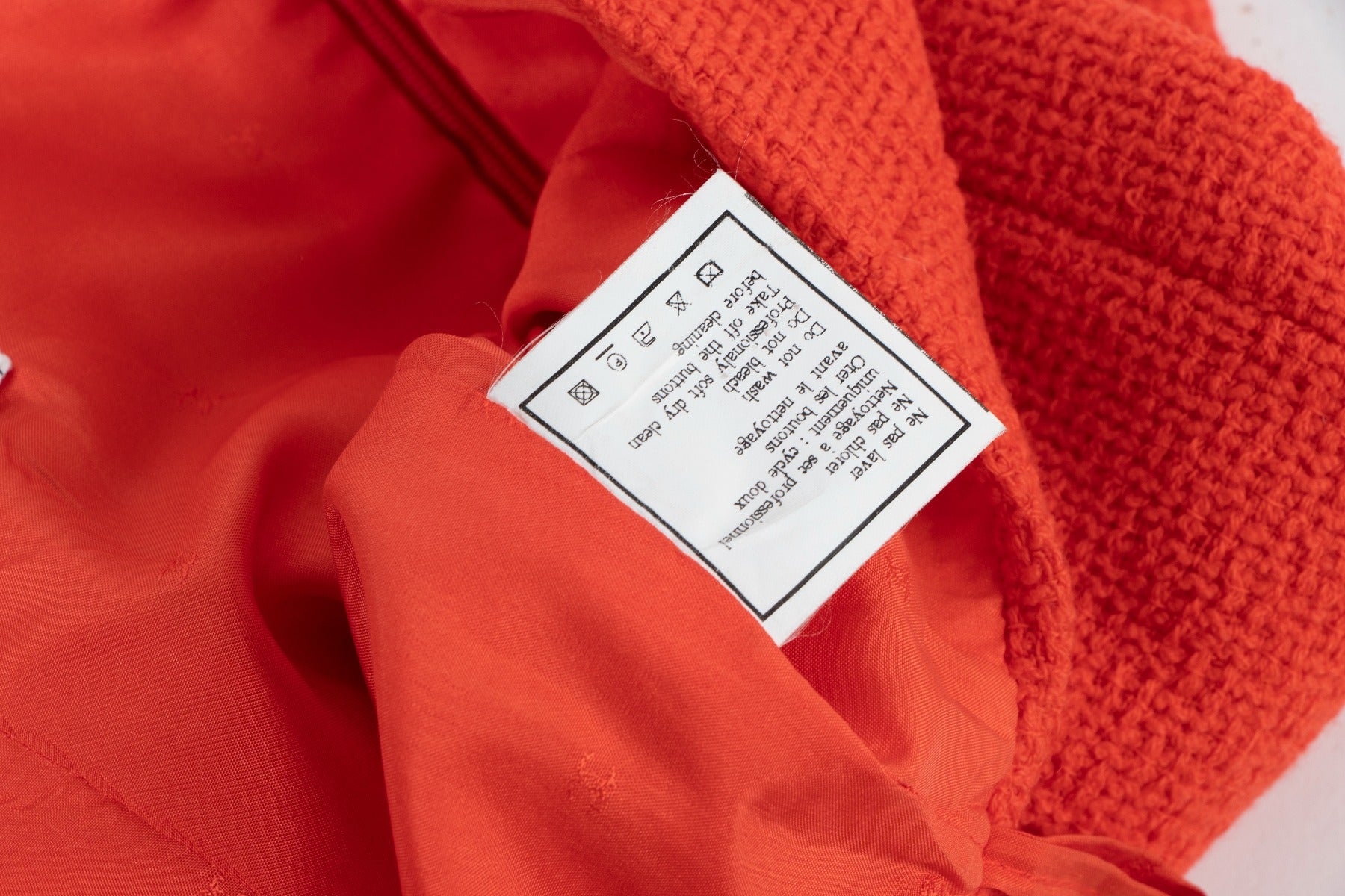 Chanel Cruise 1995 Red Tweed Mirror Button Jacket/Skirt Set