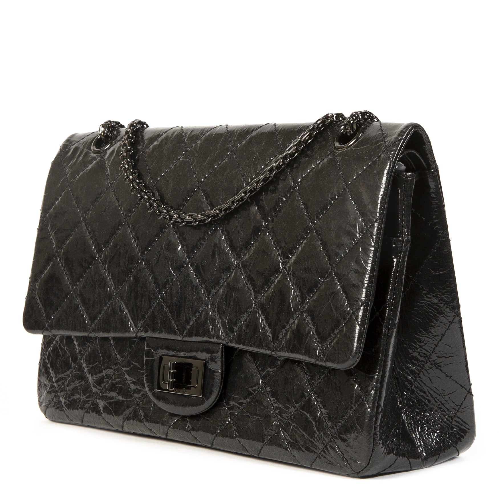 Chanel 2.55 Reissue Glazed Calfskin So Black 277 Bag – Labellov