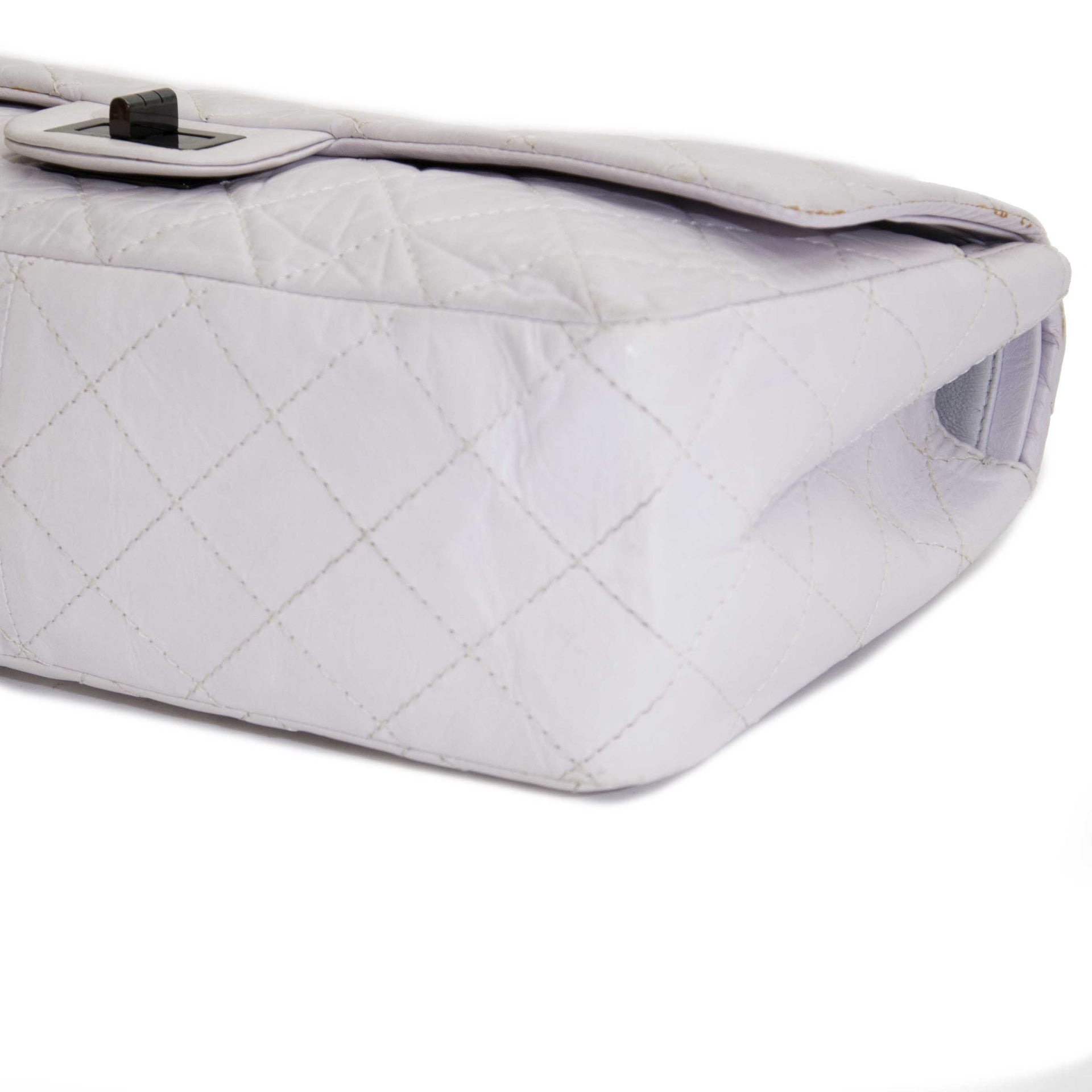 Chanel White Aged Calfskin 2.55 Reissue 227 Flapbag