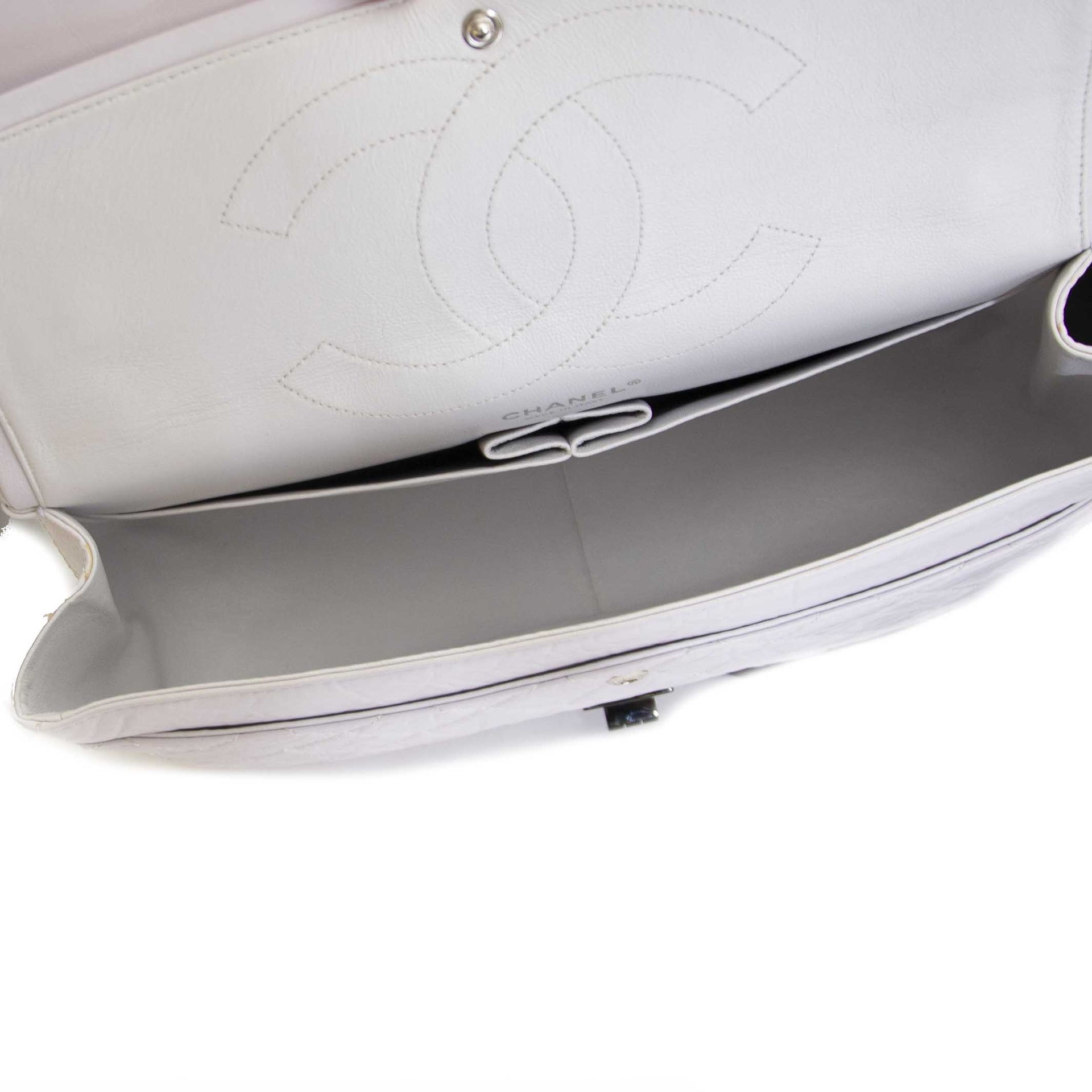 Chanel White Aged Calfskin 2.55 Reissue 227 Flapbag