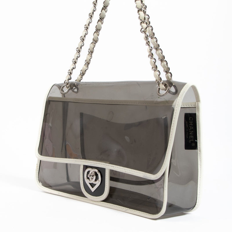 Chanel Heart CC Vinyl Transparent Classic Flap Bag