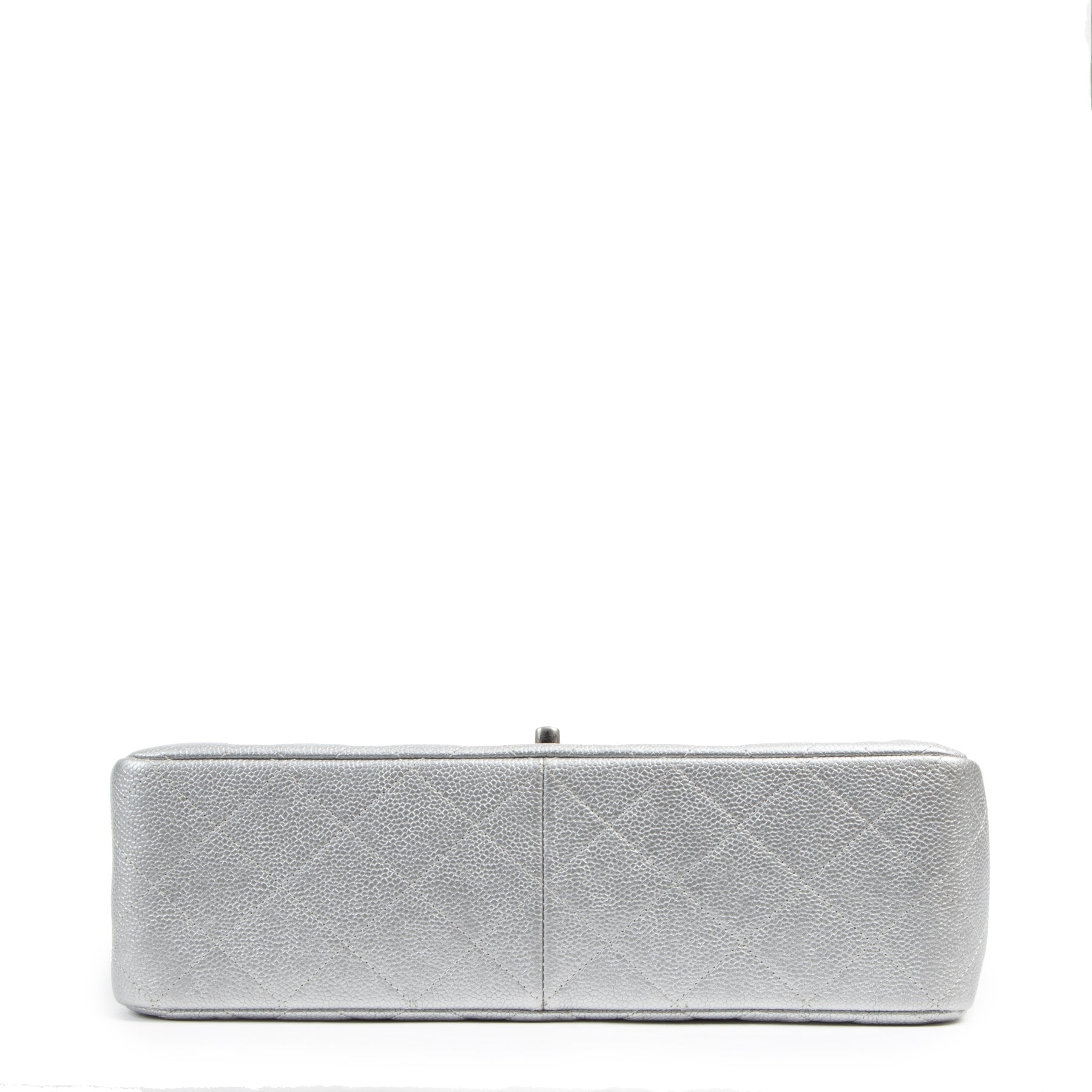 koop online tegen de beste prijs Chanel Silver Jumbo Classic Flap Bag