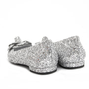 Chanel Silver Glitter Ballerina Flats - size 38 for sale