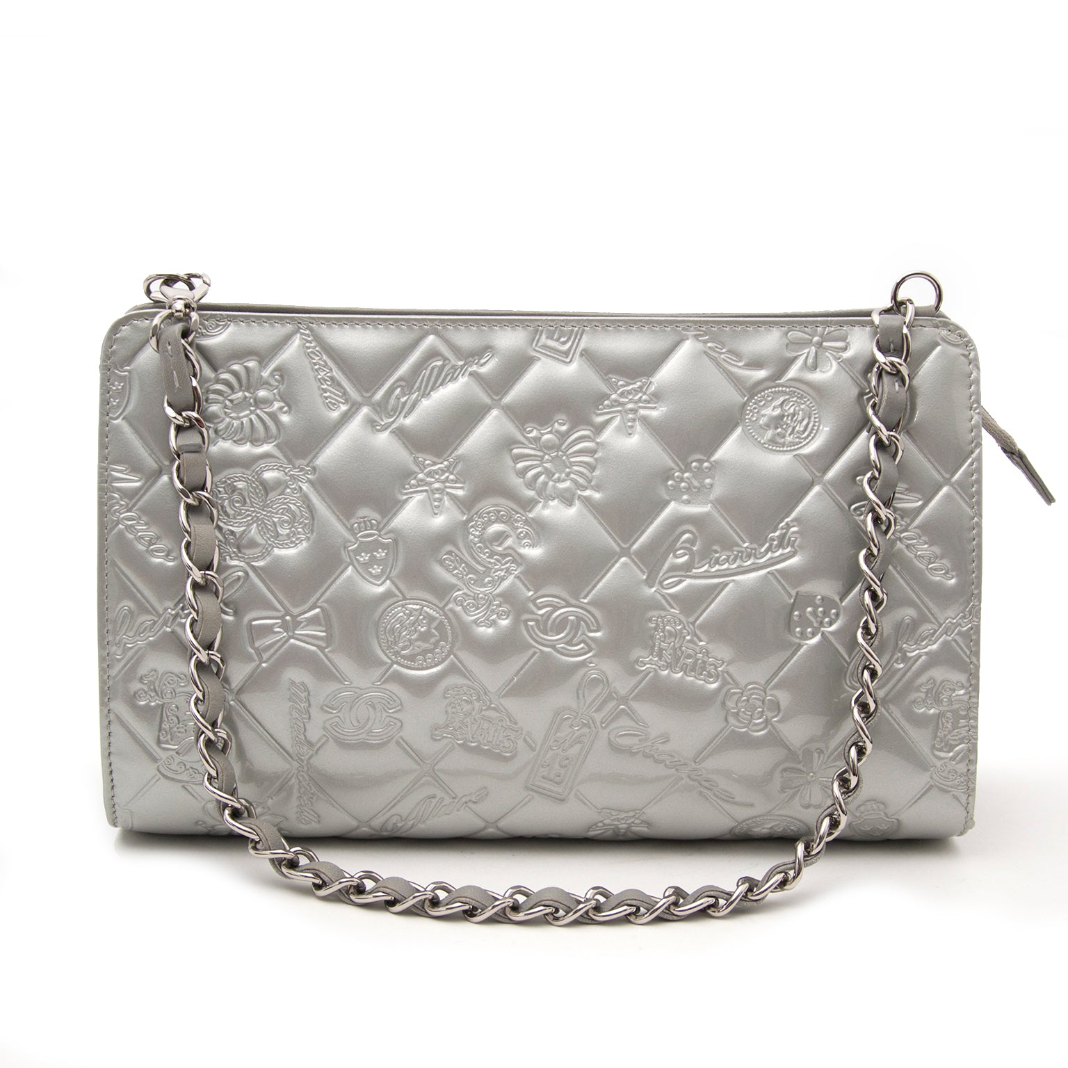 Chanel Quilted Metallic Silver Leather Handbag Special Edition
