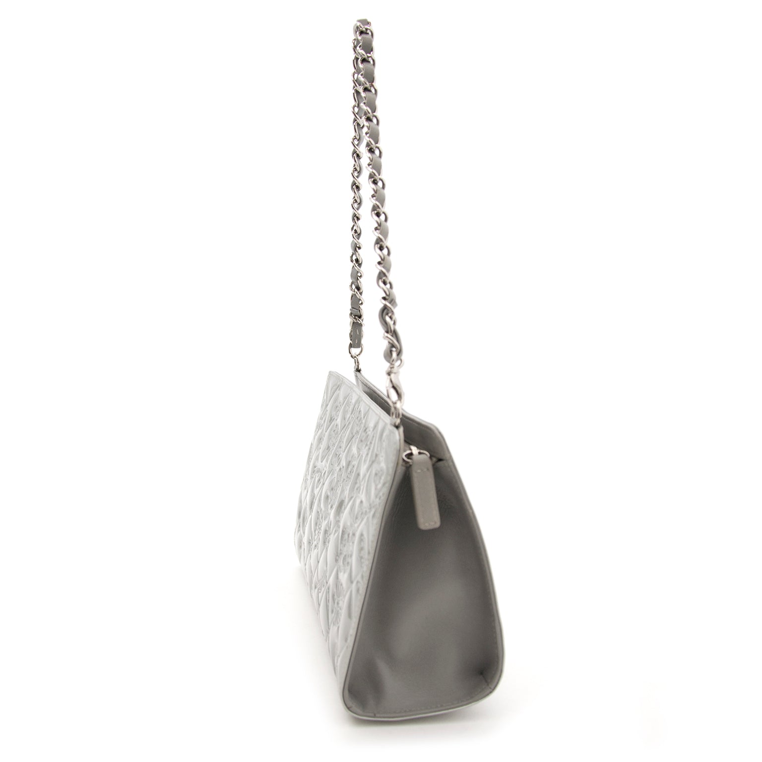Chanel Quilted Metallic Silver Leather Handbag Special Edition