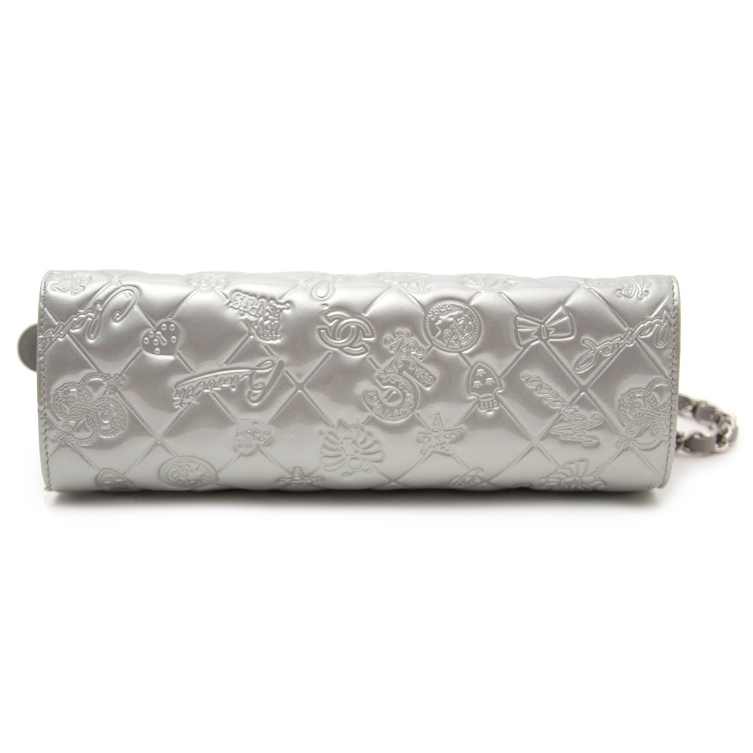 Chanel Quilted Metallic Silver Leather Handbag Special Edition