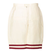 Chanel Boutique Cream And Red Silk Suit - Size 42