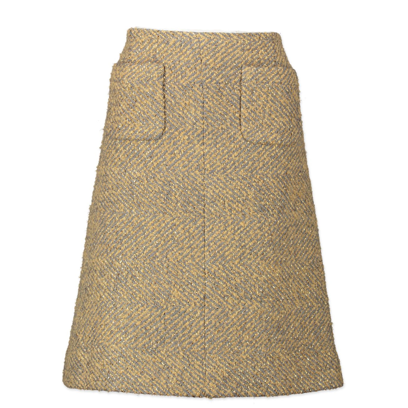 Chanel Gold-Wool-Silk Woven Suit