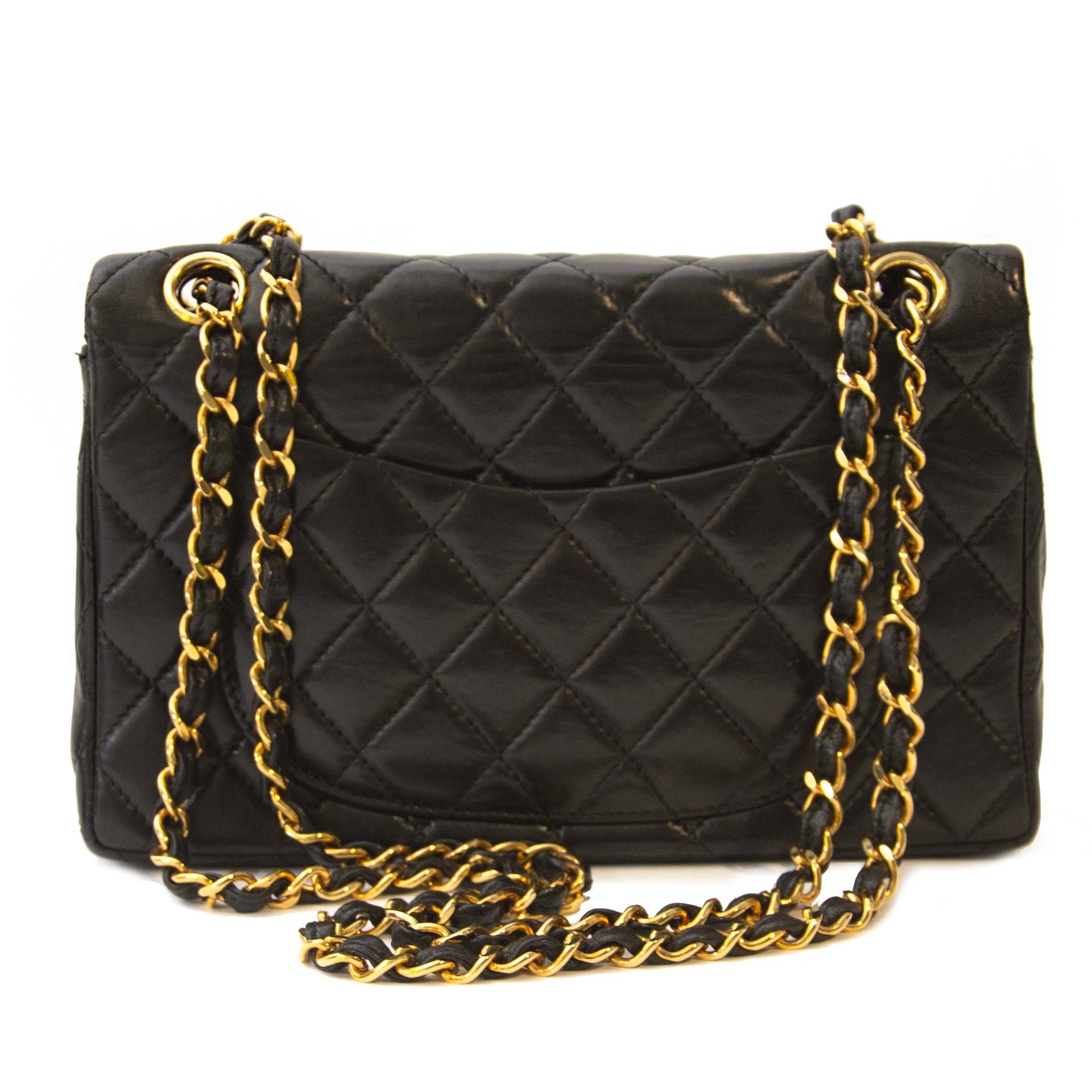 acheter en ligne seconde main Chanel Vintage Black Small Classic Double Flap Bag