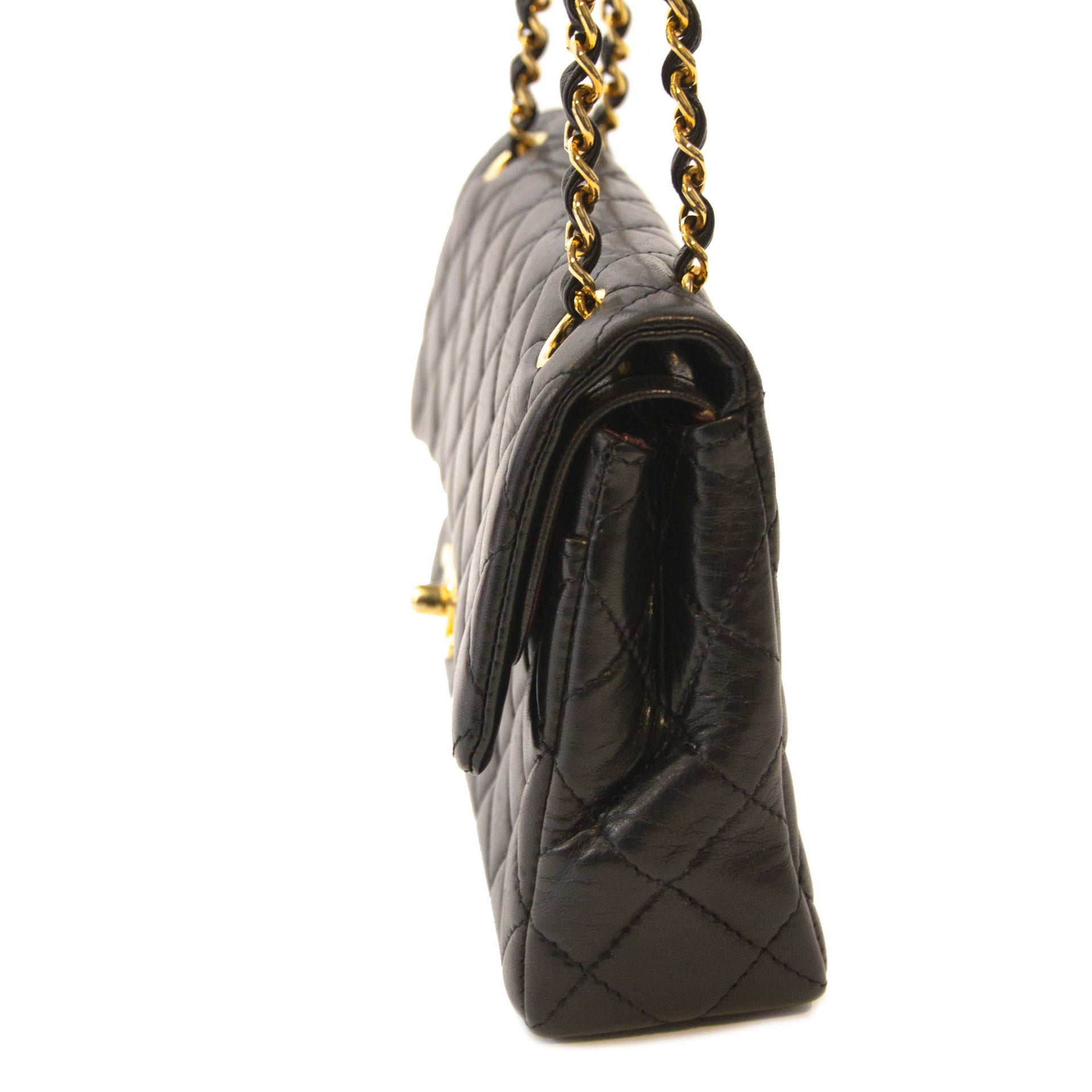 shop safe online Chanel Vintage Black Small Classic Double Flap Bag