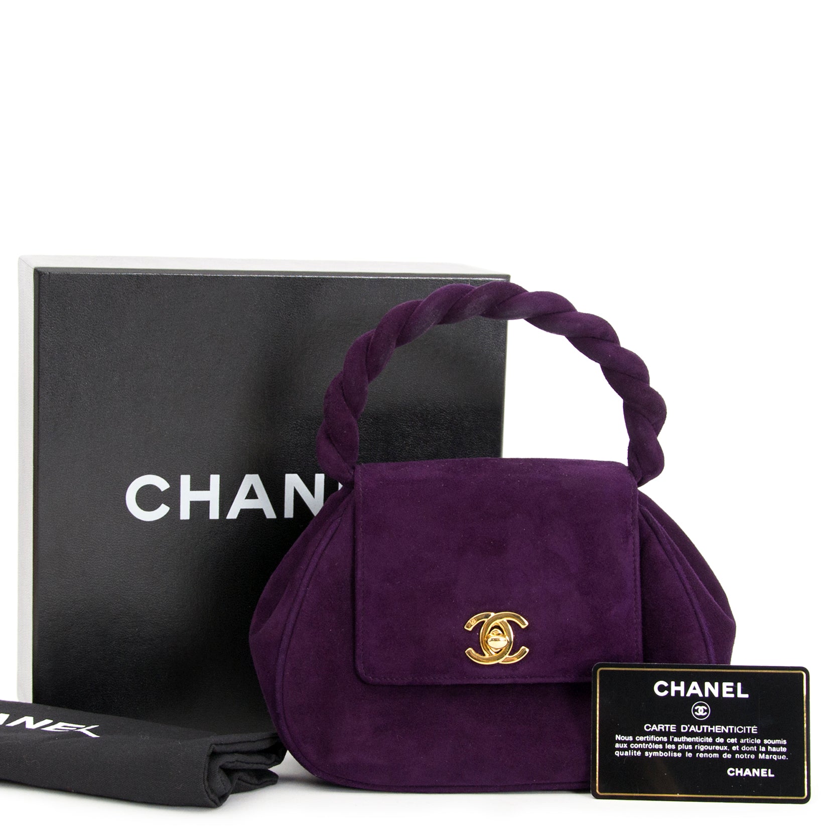looking for a secondhand Chanel Vintage Purple Suede Mini Bag