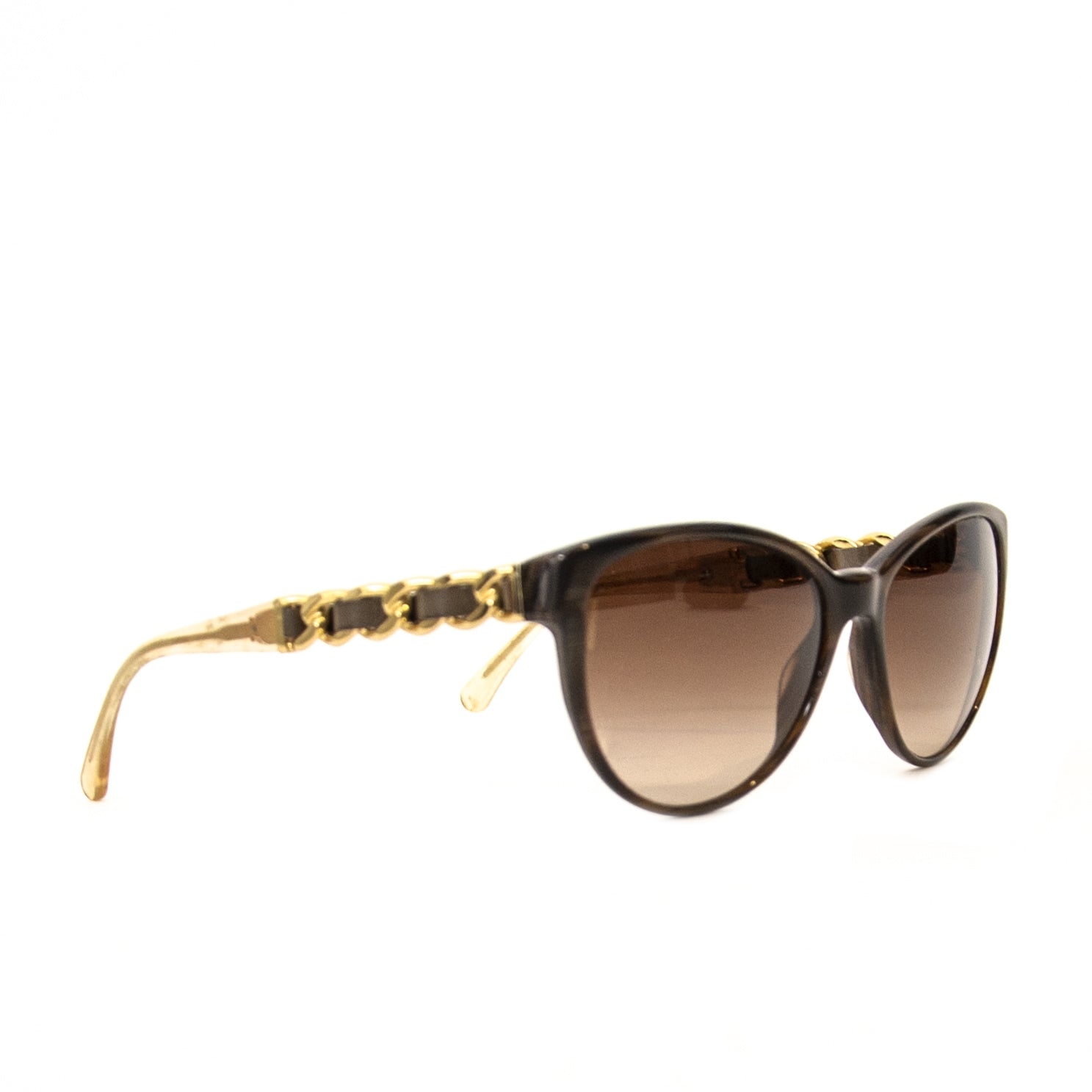koop veilig online tegen de beste prijs Chanel Brown Chain Sunglasses