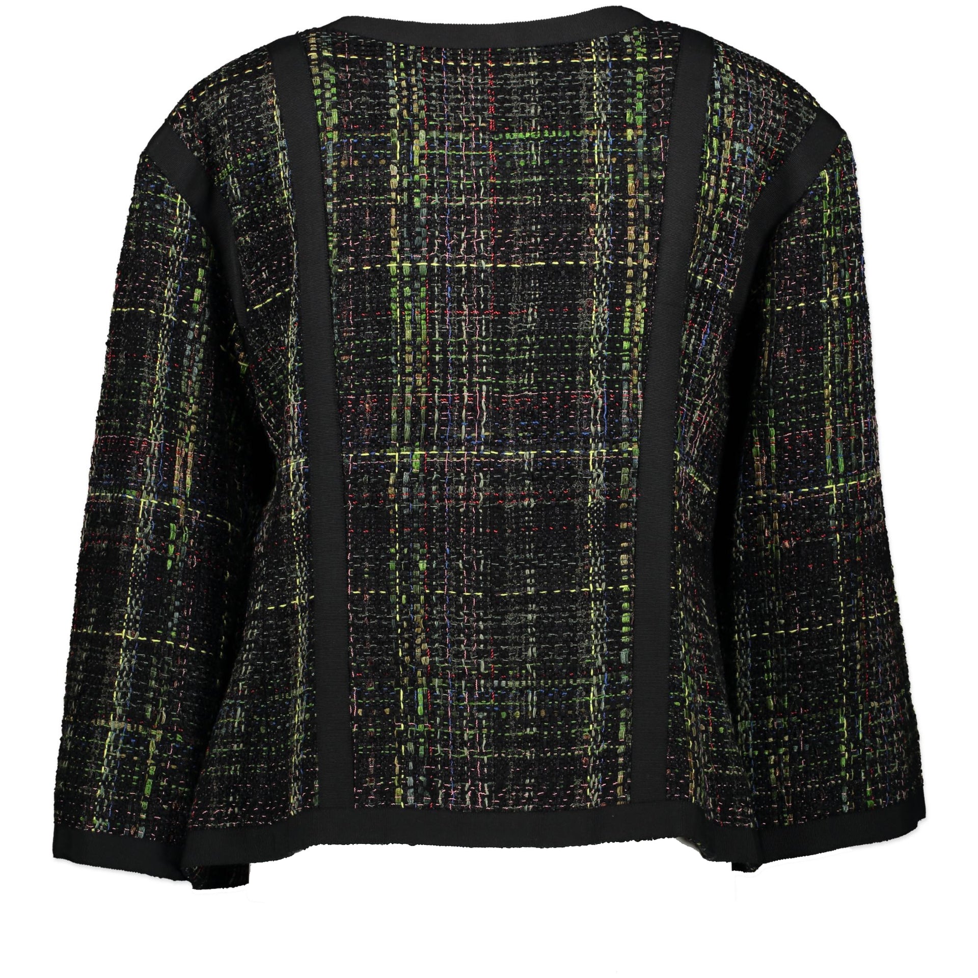 We buy and sell your authentic Chanel Black Green Tweed Jacket - Size FR 46