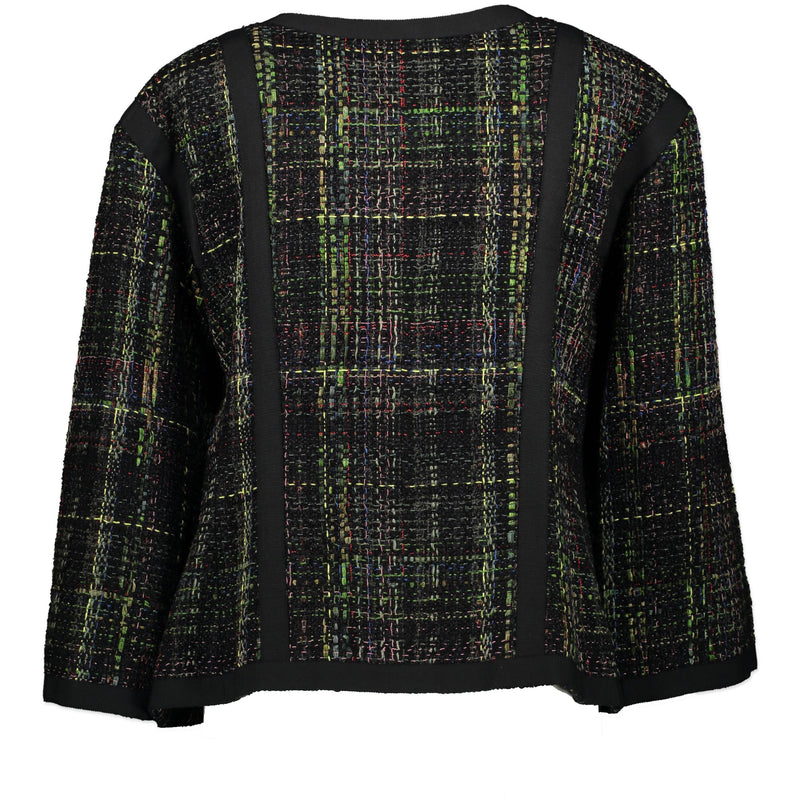 We buy and sell your authentic Chanel Black Green Tweed Jacket - Size FR 46