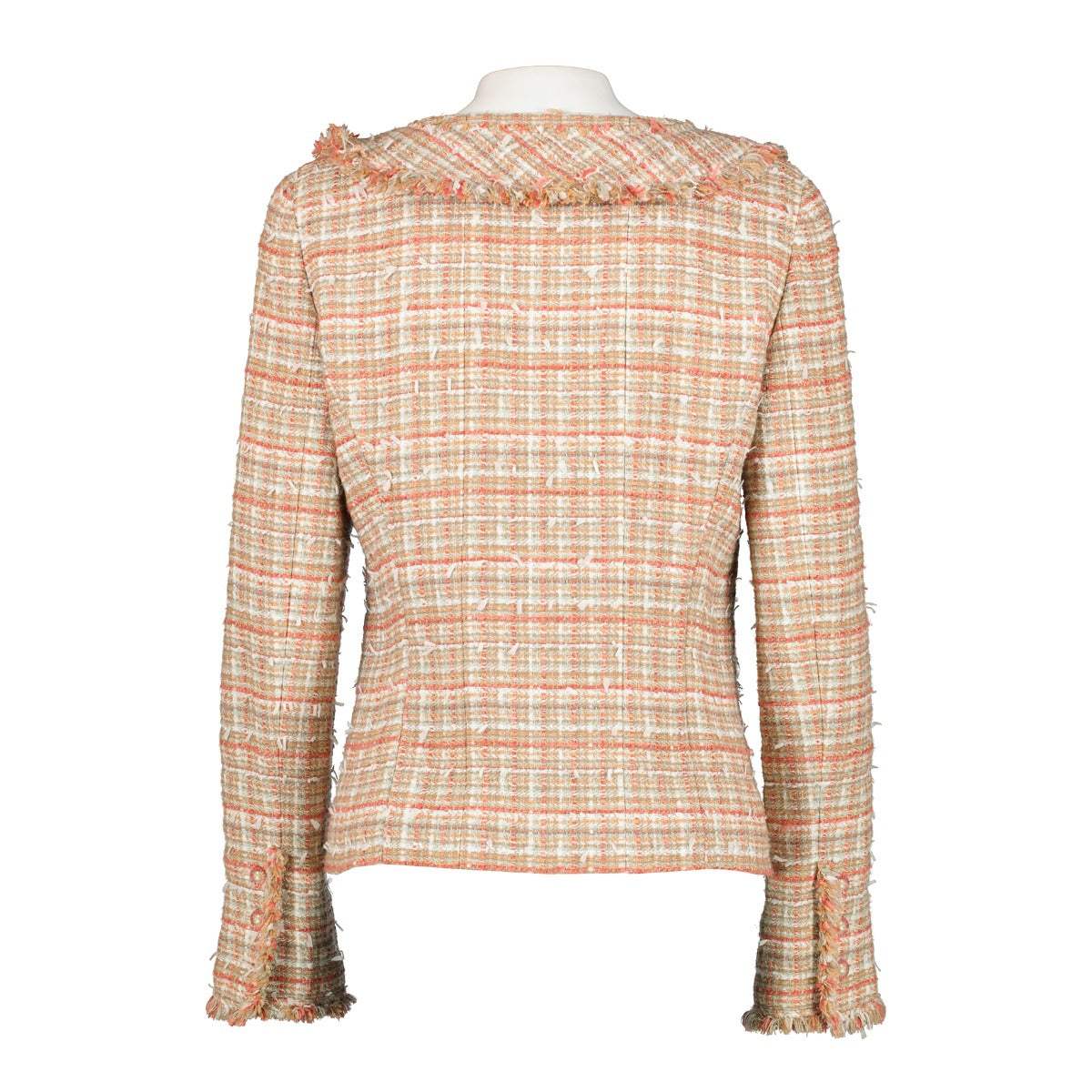 Veste en tweed orange Chanel Printemps 2004 - Taille FR40