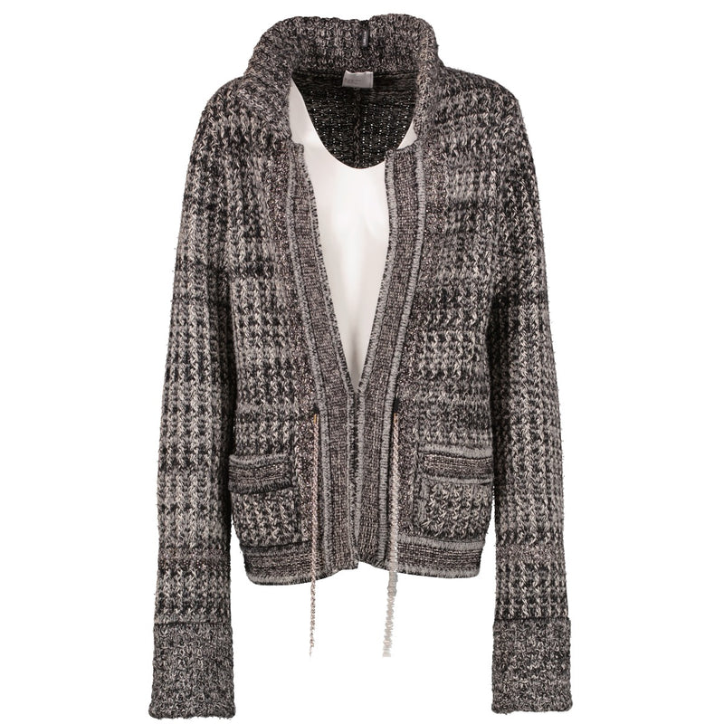 Chanel 2011 Grey Cashmere Bijoux Chain Cardigan - Size 40