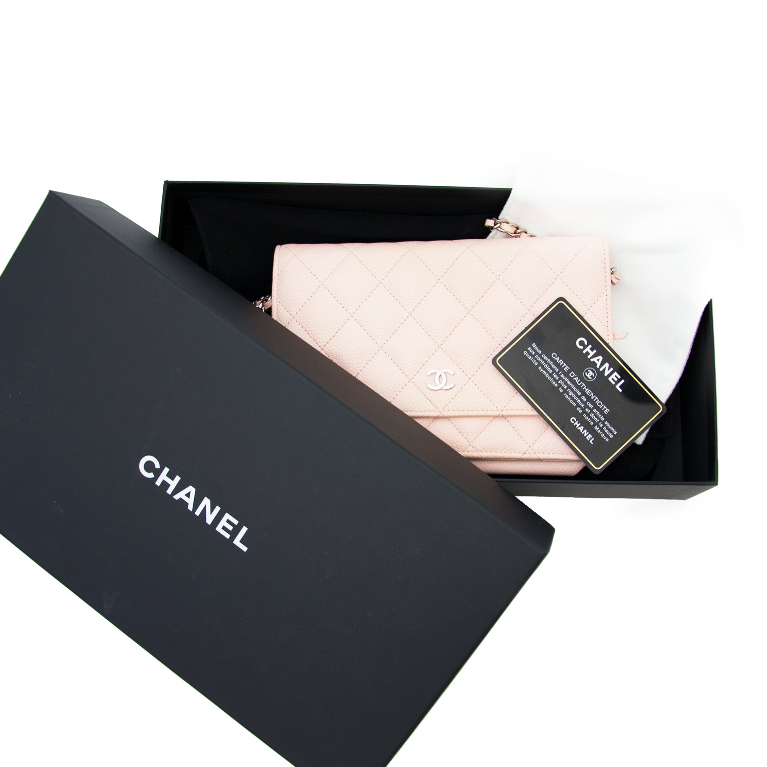Chanel Baby Pink Wallet On A Chain