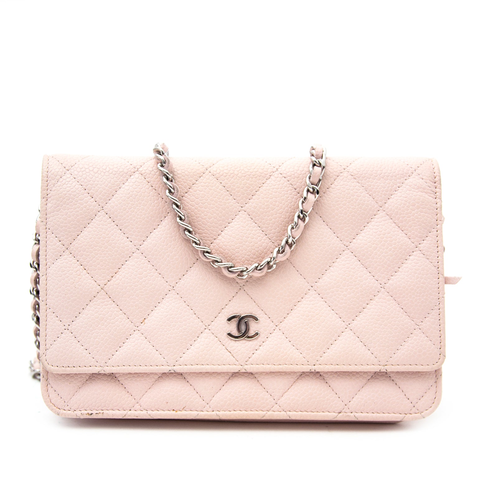 Chanel Baby Pink Wallet On A Chain
