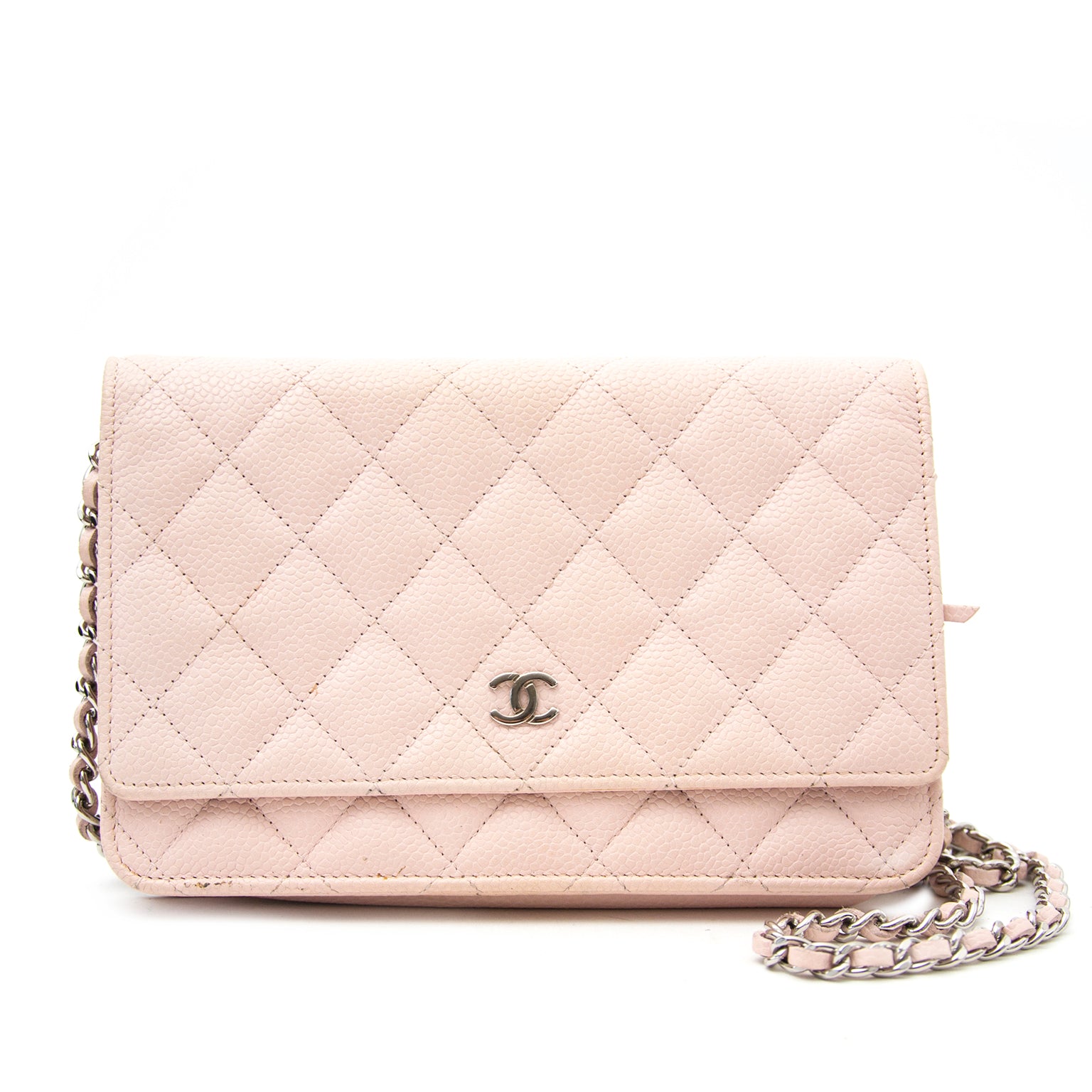 Chanel Baby Pink Wallet On A Chain