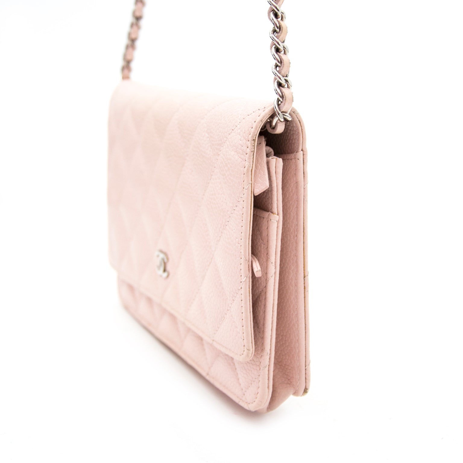 Chanel Baby Pink Wallet On A Chain