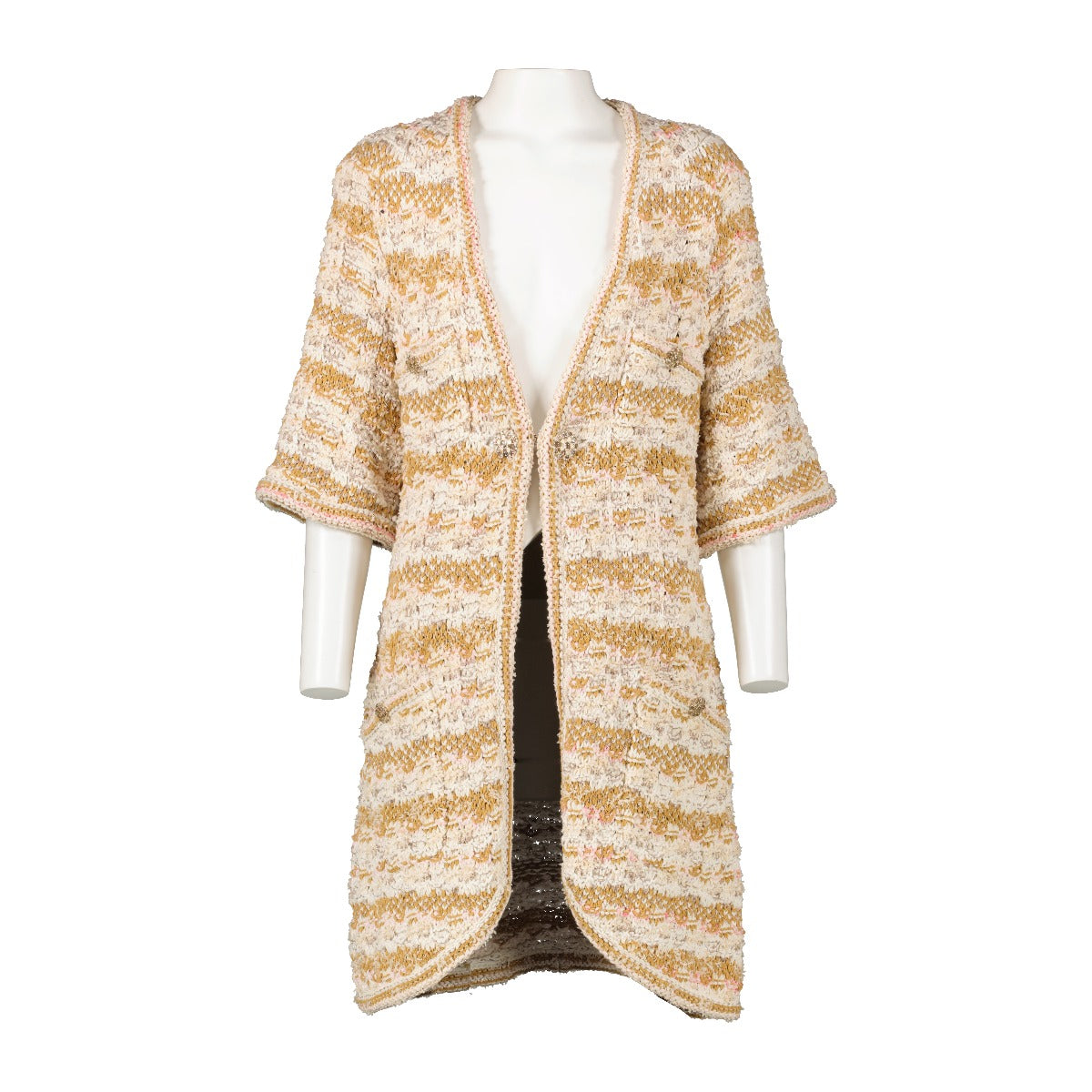 Cardigan Chanel Croisière 2015 en tweed multicolore - Taille 36
