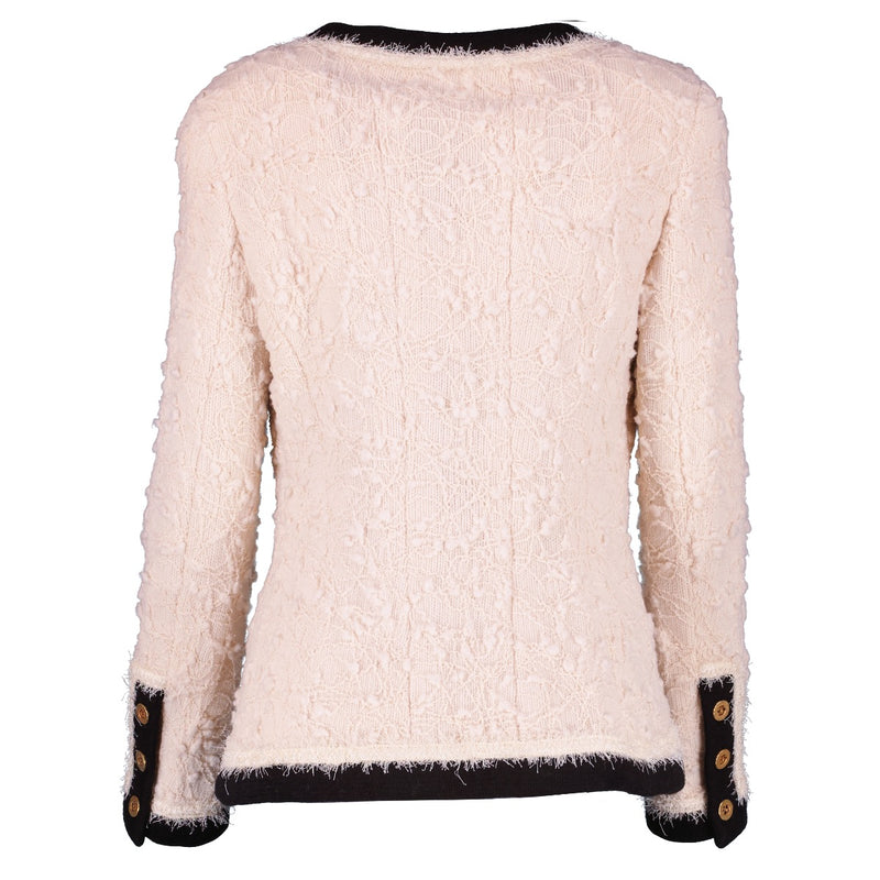 shop 100% authentic second hand Chanel 94A Limited Edition Creme Ivory Black Trim Vintage Jacket on Labellov.com
