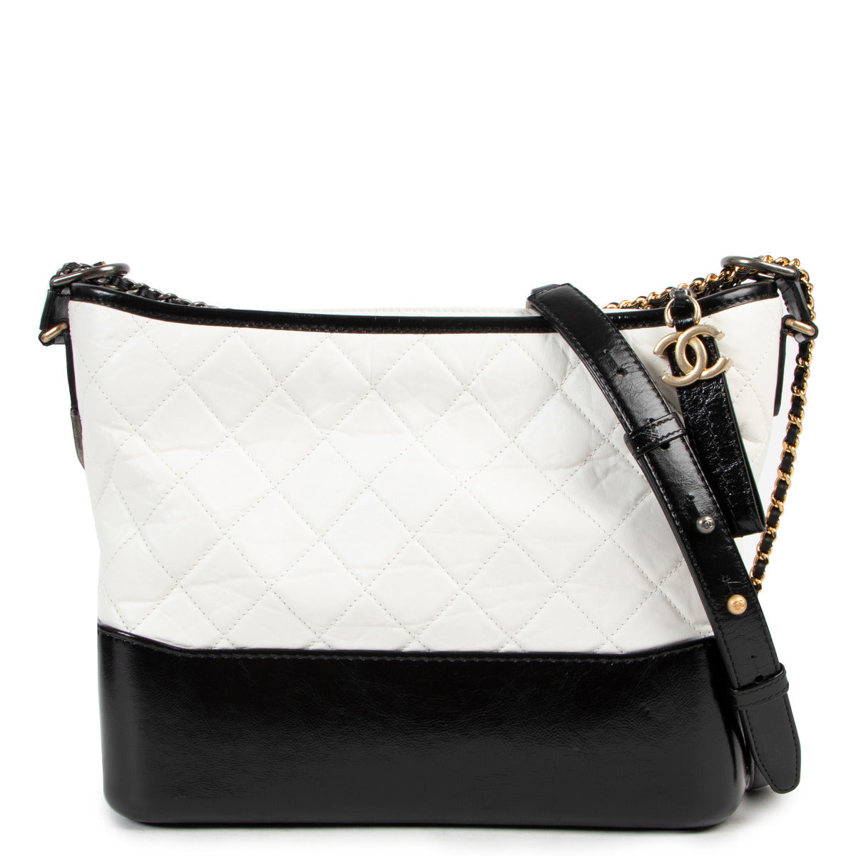 Chanel Gabrielle Zwart-witte Hobo Tas