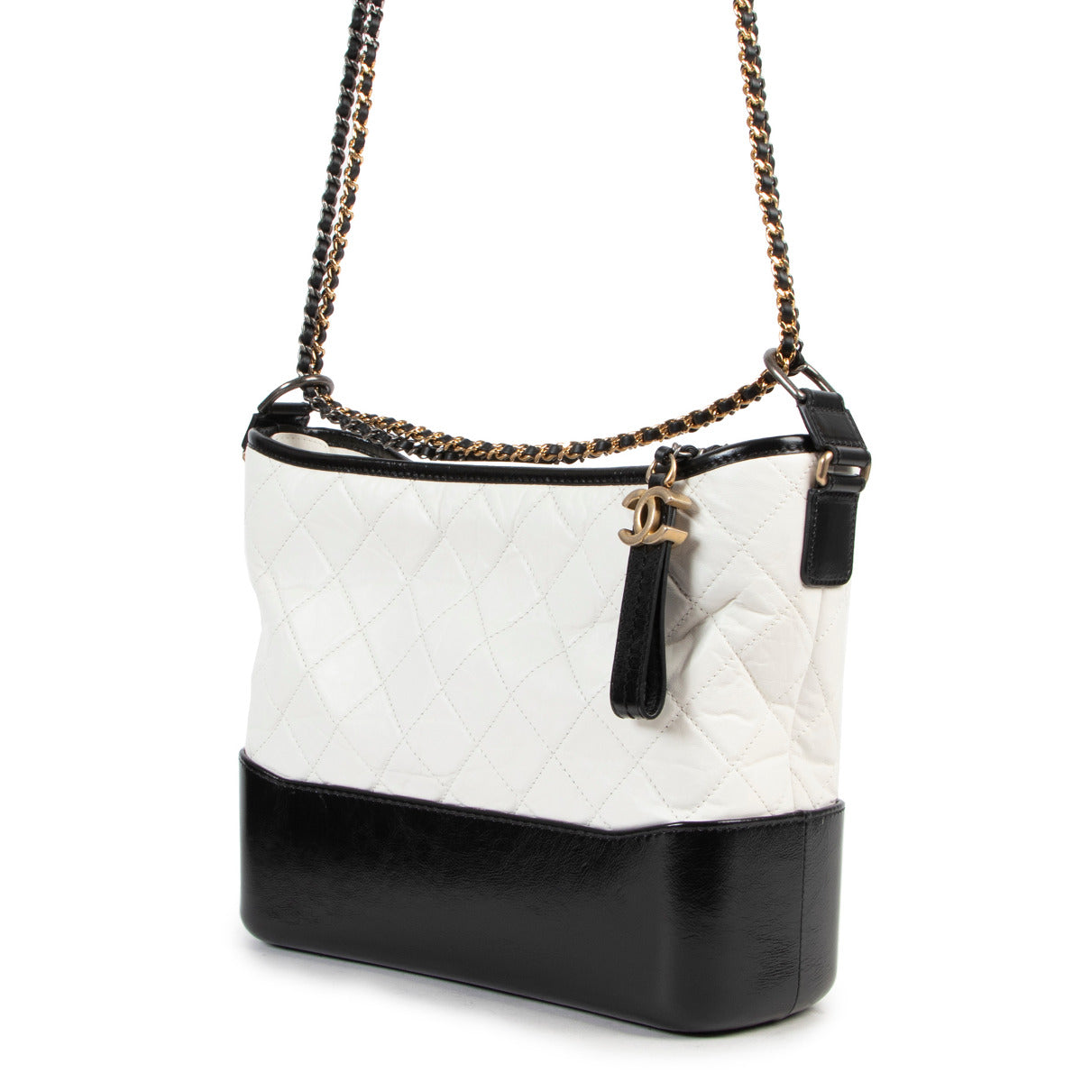 Chanel Gabrielle Zwart-witte Hobo Tas