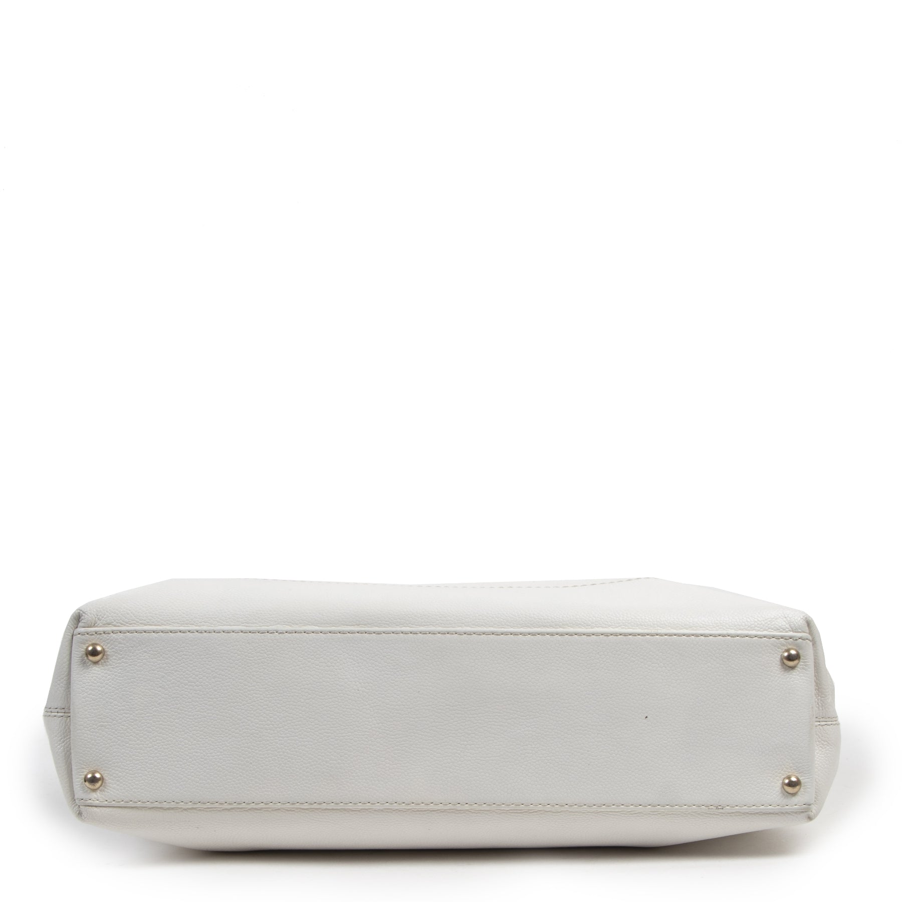Authentieke tweedehands vintage Chanel White Leather Shopping Bag koop online webshop LabelLOV