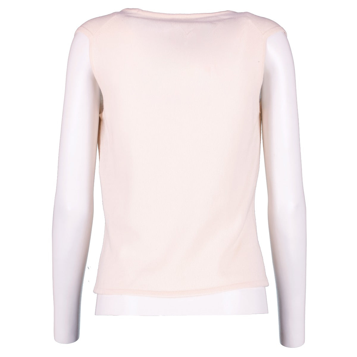 Ensemble Top/Gilet Chanel 05P en Cachemire Ivoire à Broches Camélia - Taille FR40