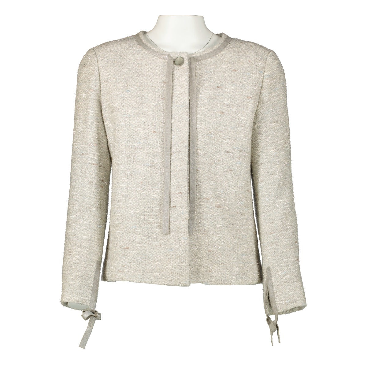 Chanel 99A Silver Shimmer Tweed Jacket